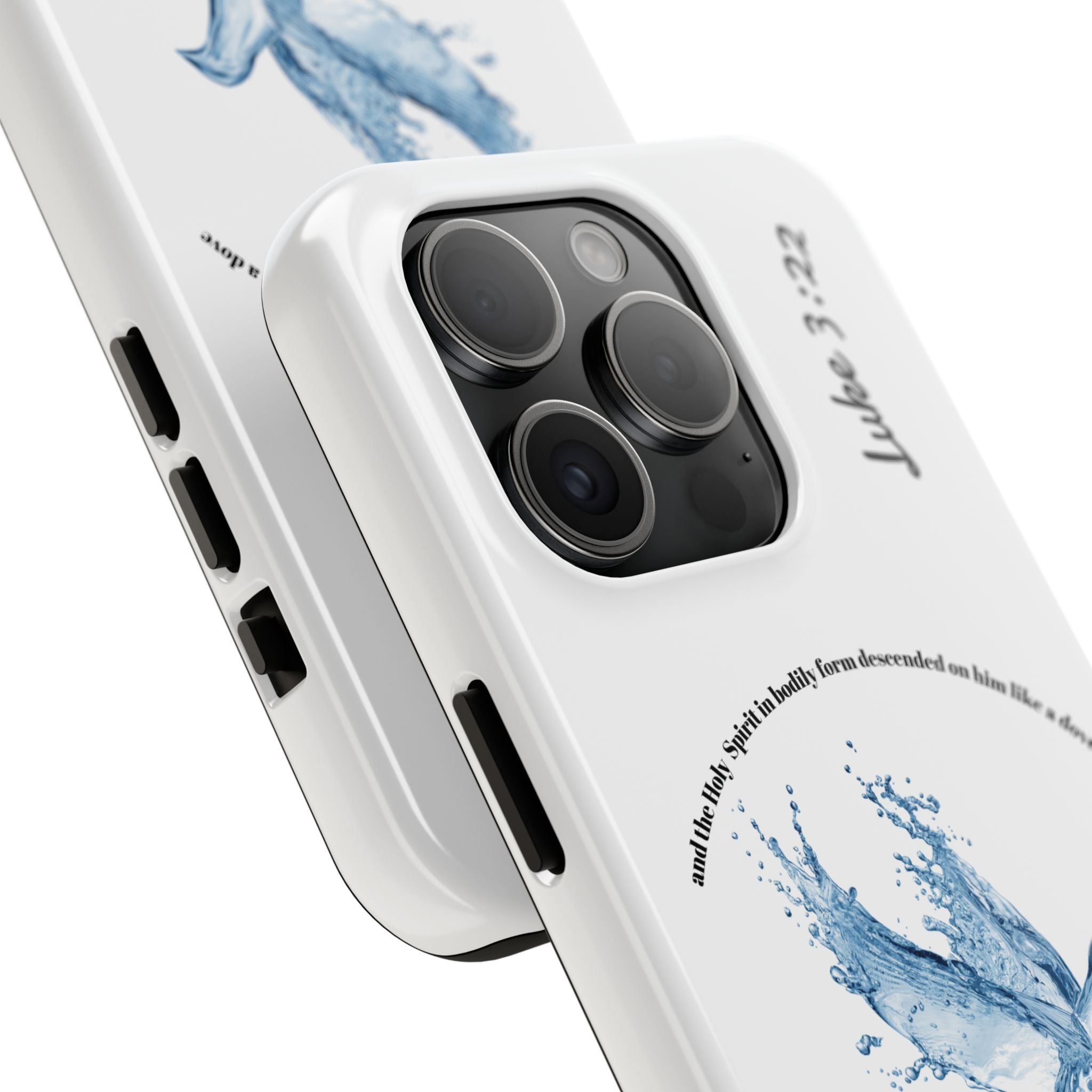 Inspirational Phone Case with Dove Design, Tough Phone Case for Christians, Luke 3:22 Verse Case, Religious Gift, Unique Bible Quote Cover