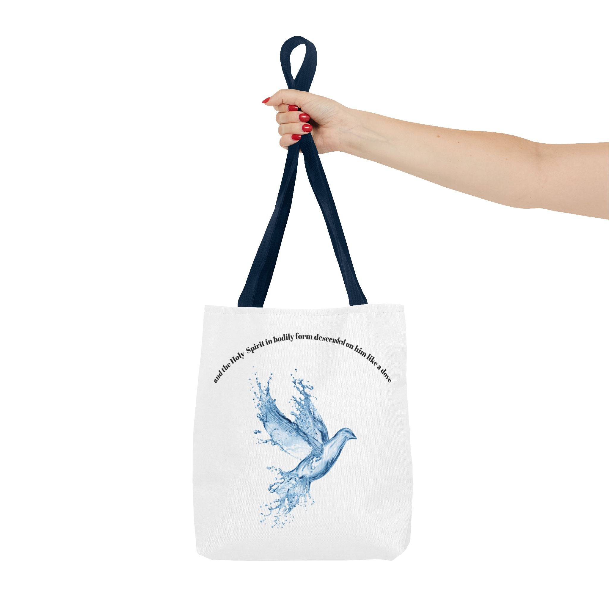 Spiritual Tote Bag with Water Splash Design, Eco-Friendly Beach Bag, Inspirational Gift, Unique Shopping Tote, Christian Art