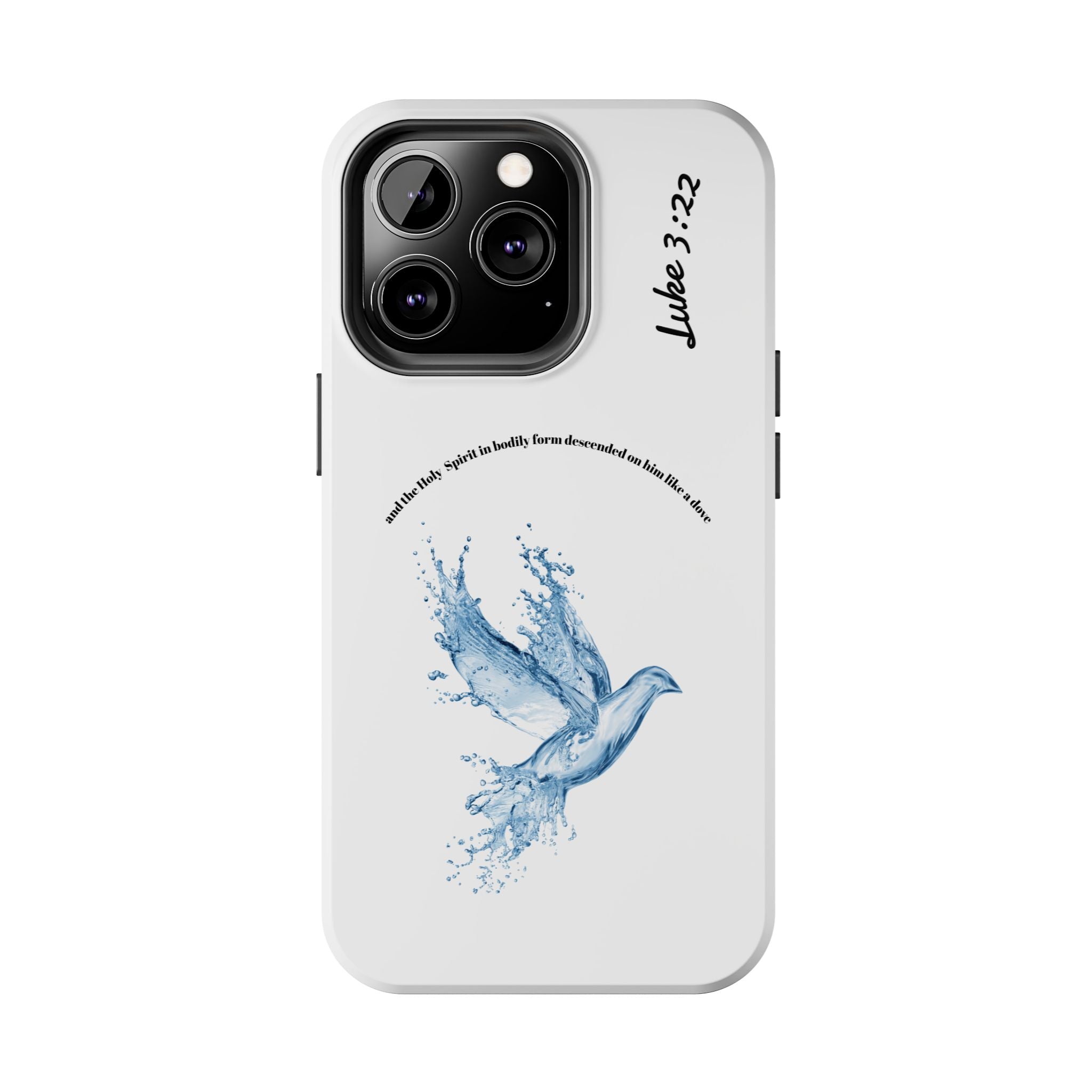 Inspirational Phone Case with Dove Design, Tough Phone Case for Christians, Luke 3:22 Verse Case, Religious Gift, Unique Bible Quote Cover