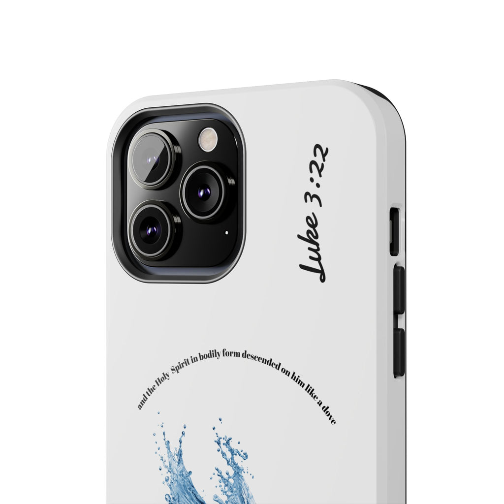 Inspirational Phone Case with Dove Design, Tough Phone Case for Christians, Luke 3:22 Verse Case, Religious Gift, Unique Bible Quote Cover