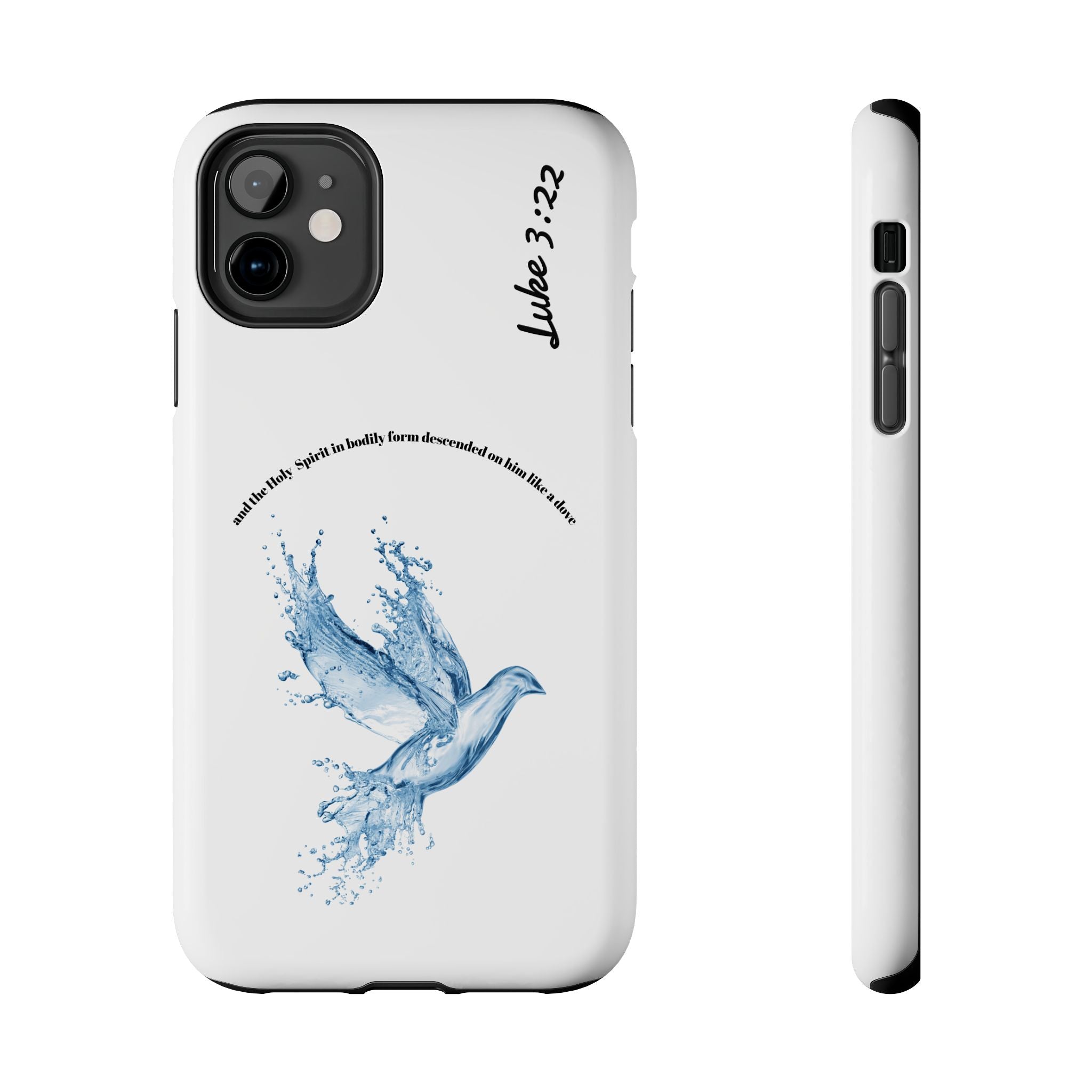 Inspirational Phone Case with Dove Design, Tough Phone Case for Christians, Luke 3:22 Verse Case, Religious Gift, Unique Bible Quote Cover