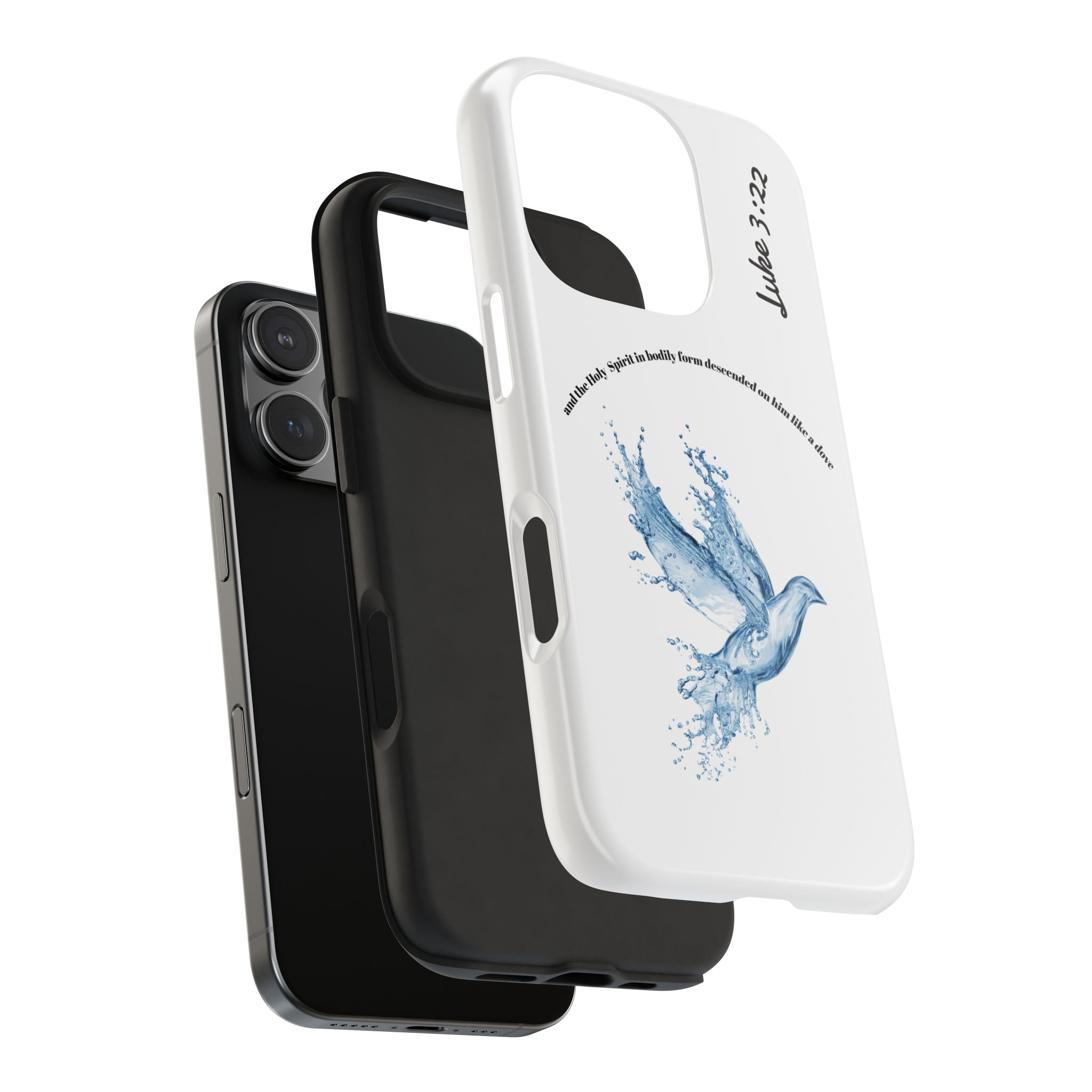 Inspirational Phone Case with Dove Design, Tough Phone Case for Christians, Luke 3:22 Verse Case, Religious Gift, Unique Bible Quote Cover