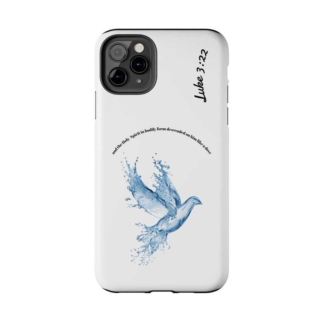 Inspirational Phone Case with Dove Design, Tough Phone Case for Christians, Luke 3:22 Verse Case, Religious Gift, Unique Bible Quote Cover