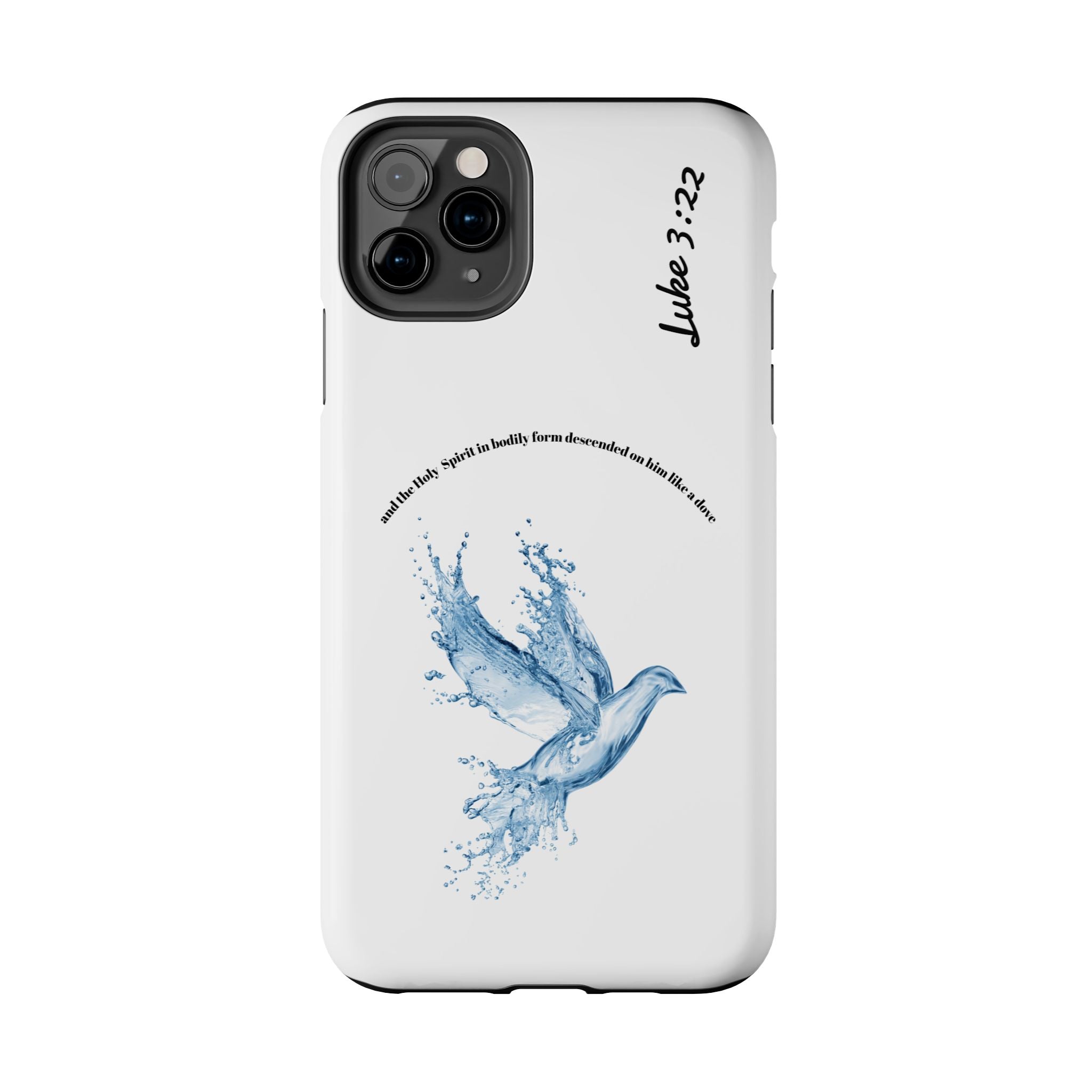 Inspirational Phone Case with Dove Design, Tough Phone Case for Christians, Luke 3:22 Verse Case, Religious Gift, Unique Bible Quote Cover