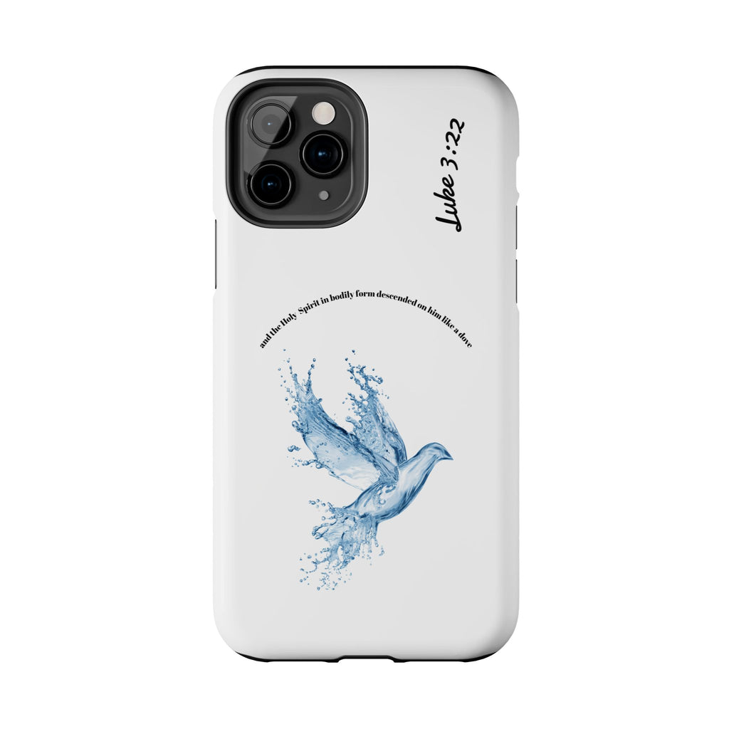 Inspirational Phone Case with Dove Design, Tough Phone Case for Christians, Luke 3:22 Verse Case, Religious Gift, Unique Bible Quote Cover