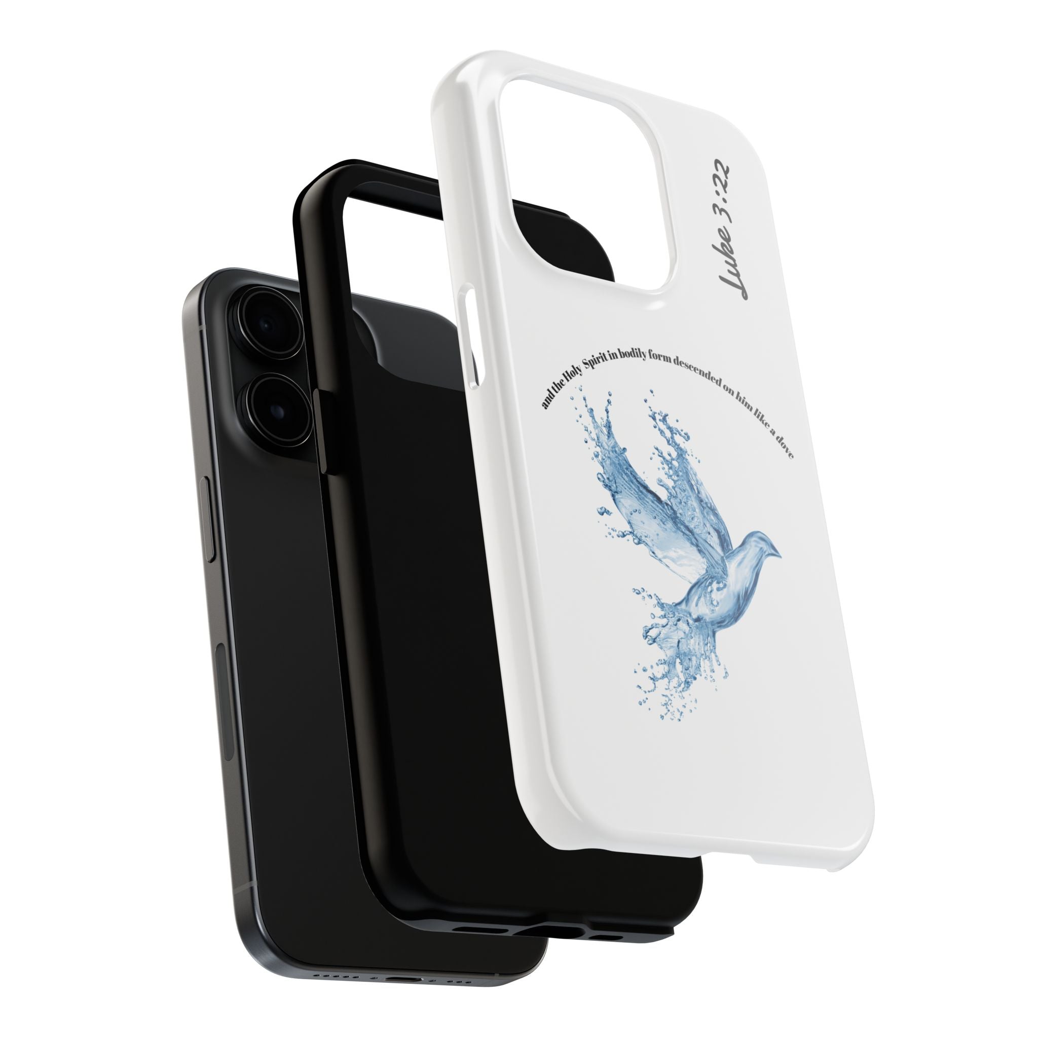 Inspirational Phone Case with Dove Design, Tough Phone Case for Christians, Luke 3:22 Verse Case, Religious Gift, Unique Bible Quote Cover