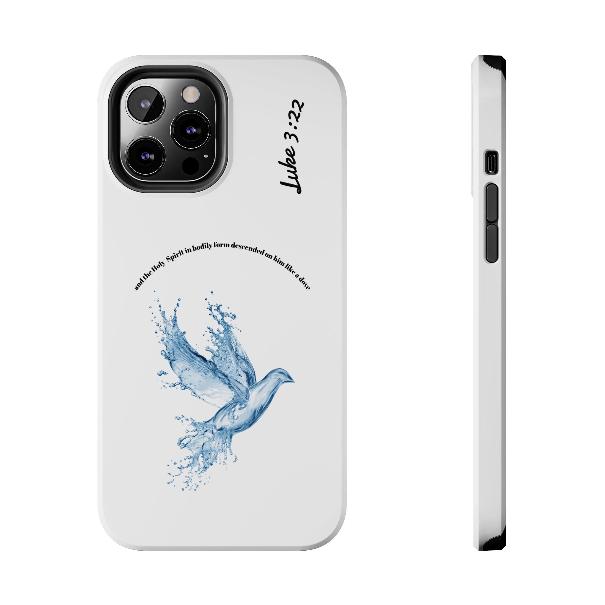 Inspirational Phone Case with Dove Design, Tough Phone Case for Christians, Luke 3:22 Verse Case, Religious Gift, Unique Bible Quote Cover
