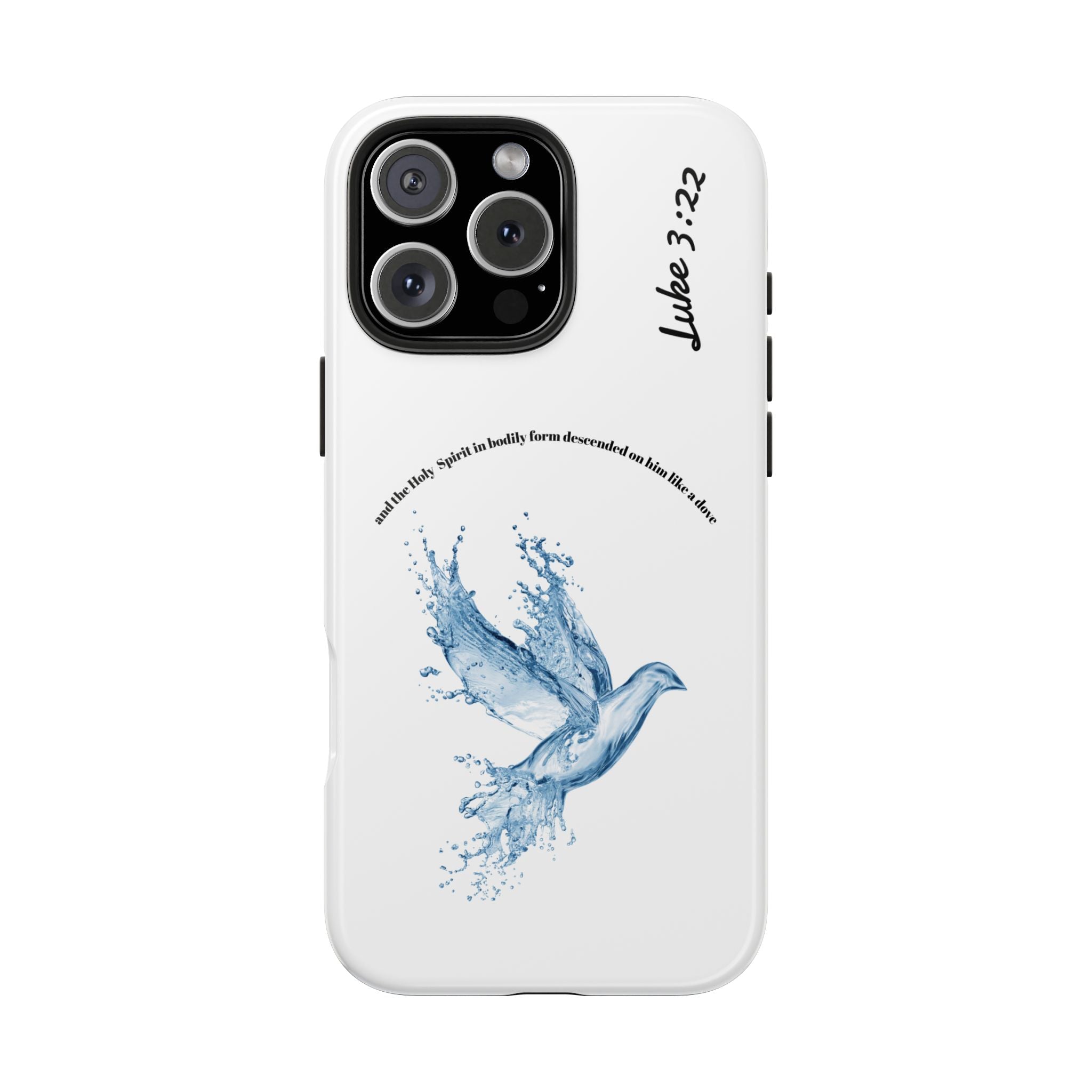 Inspirational Phone Case with Dove Design, Tough Phone Case for Christians, Luke 3:22 Verse Case, Religious Gift, Unique Bible Quote Cover