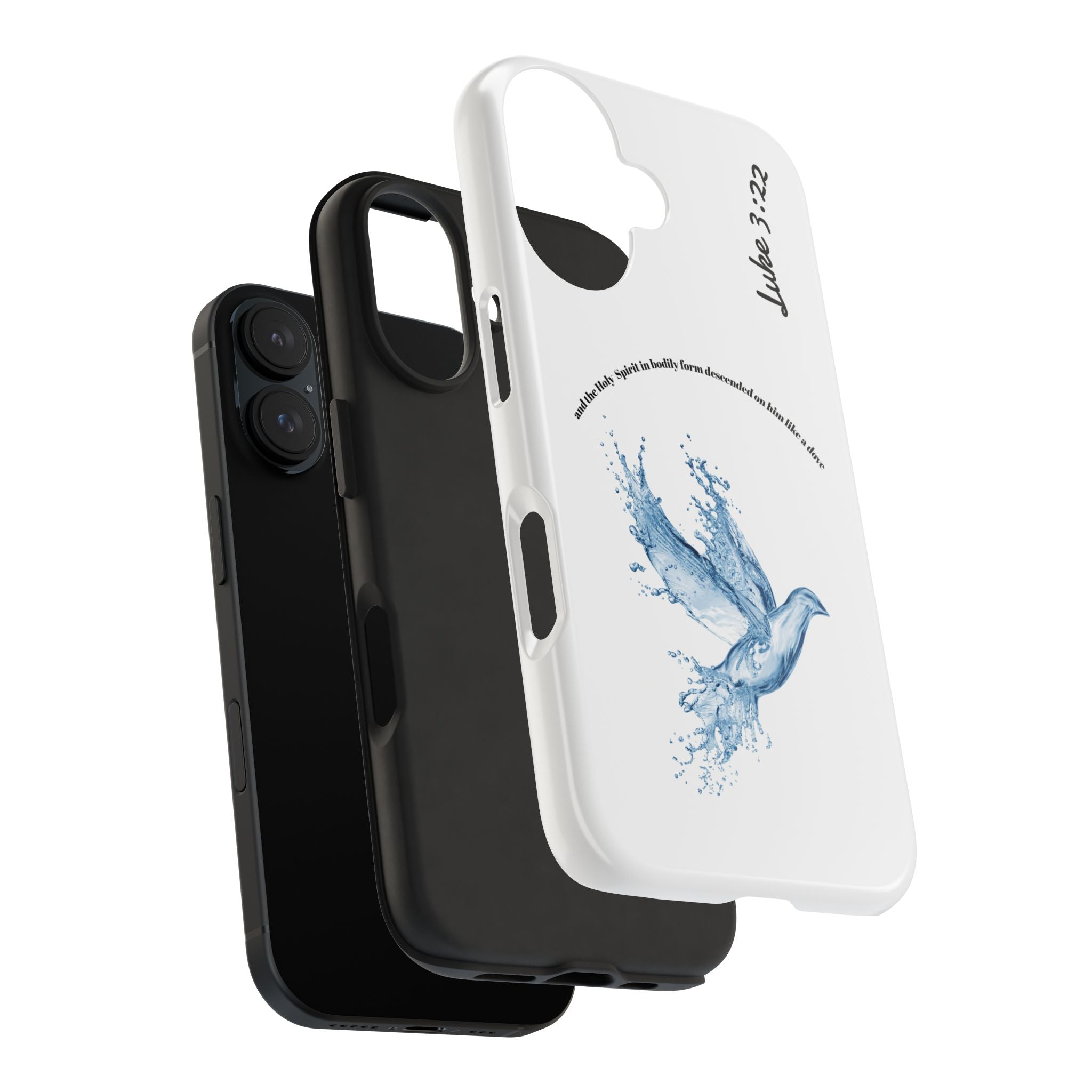 Inspirational Phone Case with Dove Design, Tough Phone Case for Christians, Luke 3:22 Verse Case, Religious Gift, Unique Bible Quote Cover