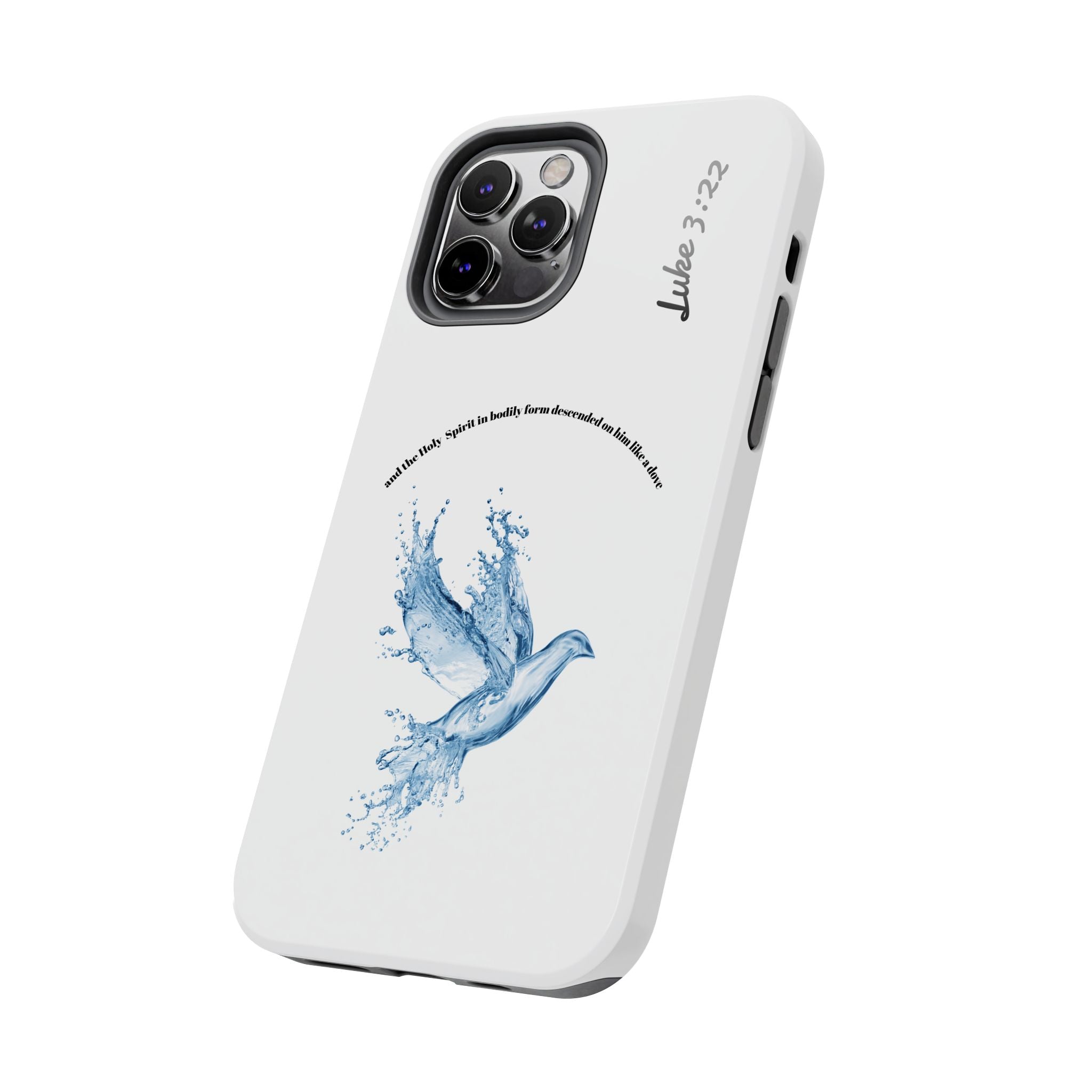 Inspirational Phone Case with Dove Design, Tough Phone Case for Christians, Luke 3:22 Verse Case, Religious Gift, Unique Bible Quote Cover