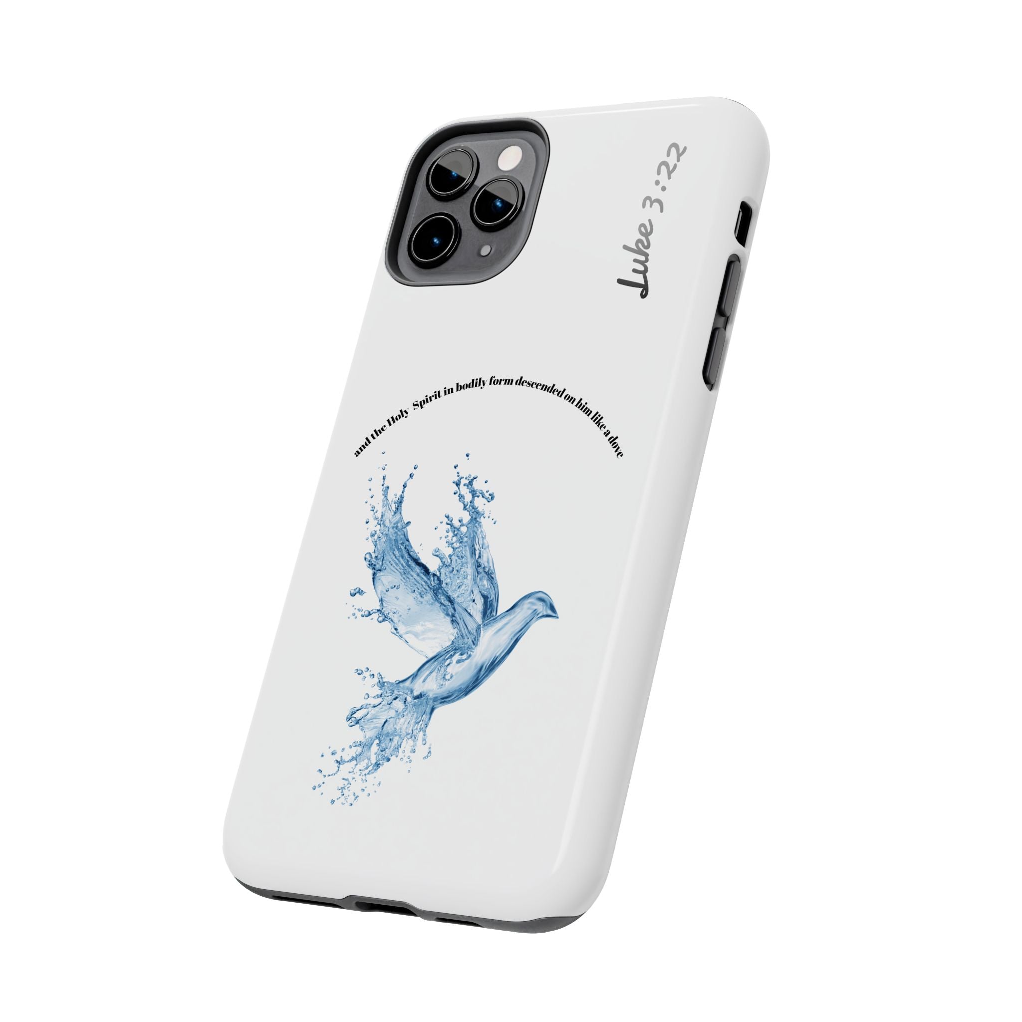 Inspirational Phone Case with Dove Design, Tough Phone Case for Christians, Luke 3:22 Verse Case, Religious Gift, Unique Bible Quote Cover