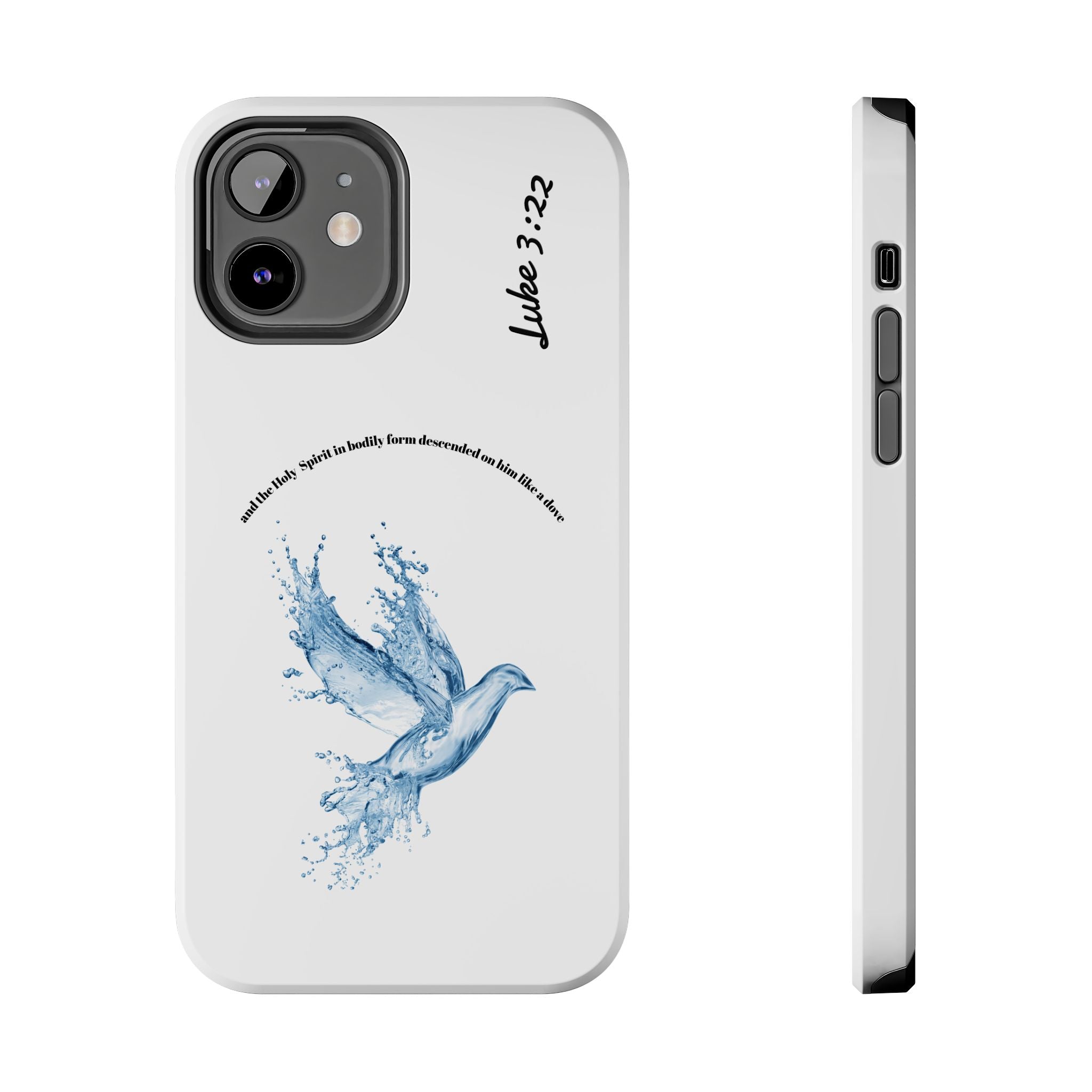 Inspirational Phone Case with Dove Design, Tough Phone Case for Christians, Luke 3:22 Verse Case, Religious Gift, Unique Bible Quote Cover