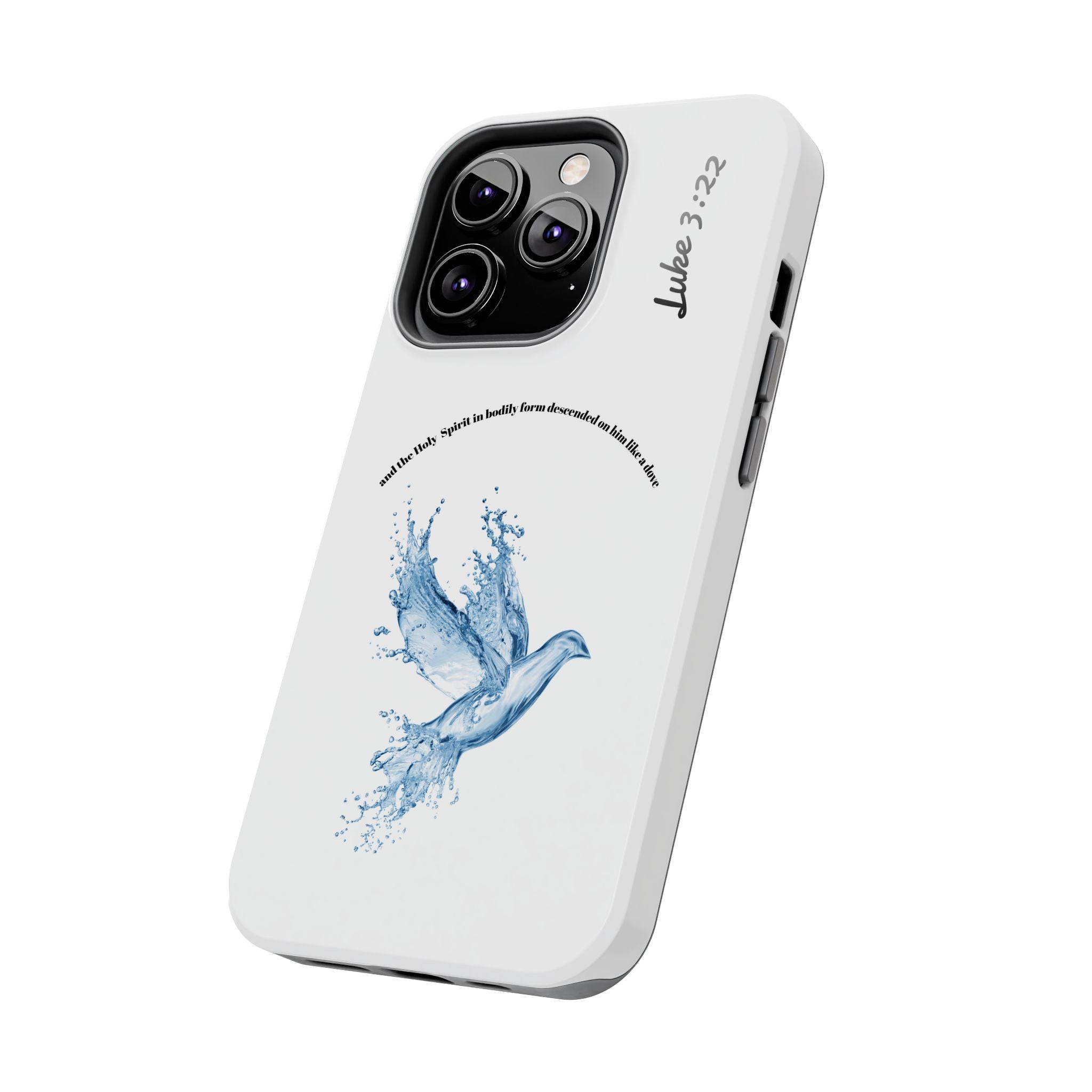 Inspirational Phone Case with Dove Design, Tough Phone Case for Christians, Luke 3:22 Verse Case, Religious Gift, Unique Bible Quote Cover