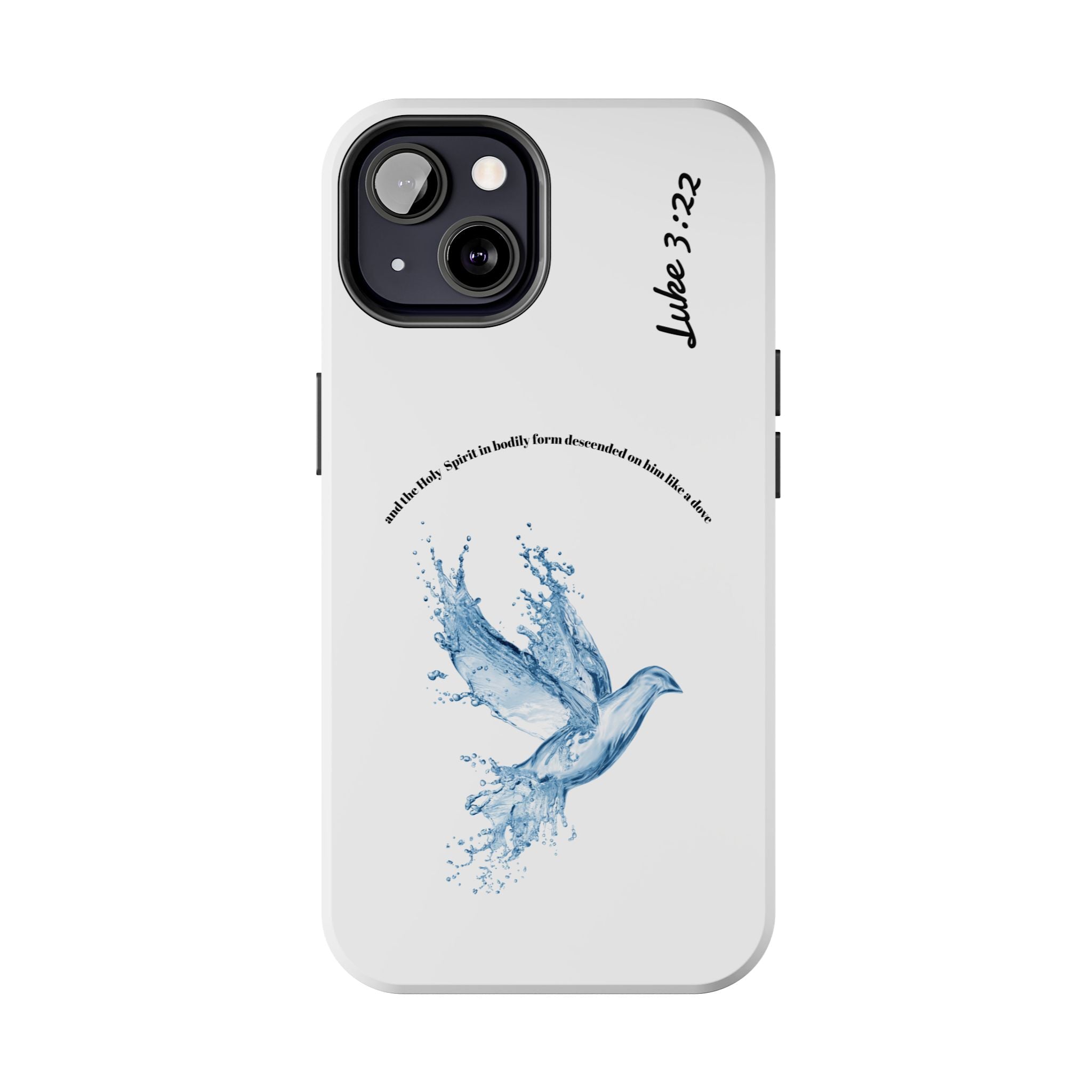 Inspirational Phone Case with Dove Design, Tough Phone Case for Christians, Luke 3:22 Verse Case, Religious Gift, Unique Bible Quote Cover