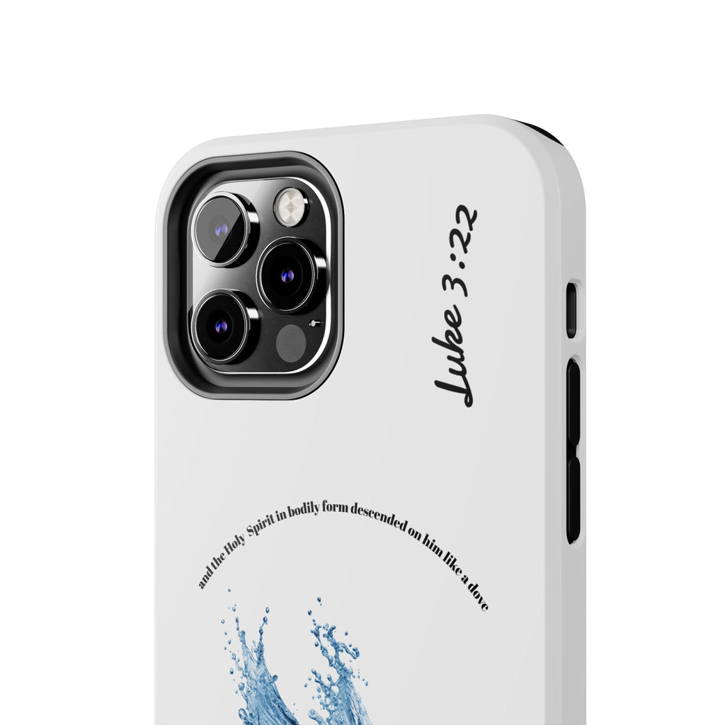 Inspirational Phone Case with Dove Design, Tough Phone Case for Christians, Luke 3:22 Verse Case, Religious Gift, Unique Bible Quote Cover