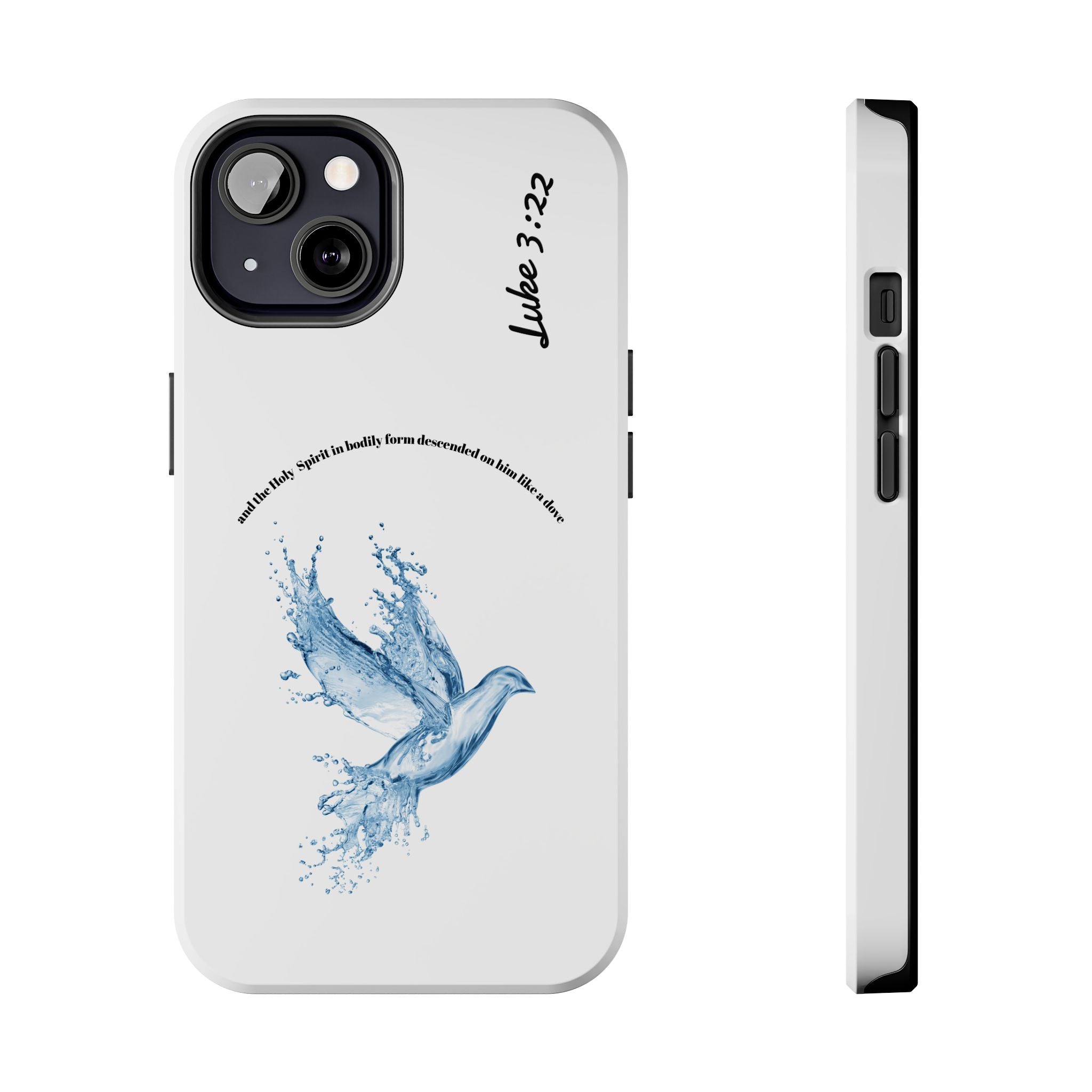 Inspirational Phone Case with Dove Design, Tough Phone Case for Christians, Luke 3:22 Verse Case, Religious Gift, Unique Bible Quote Cover