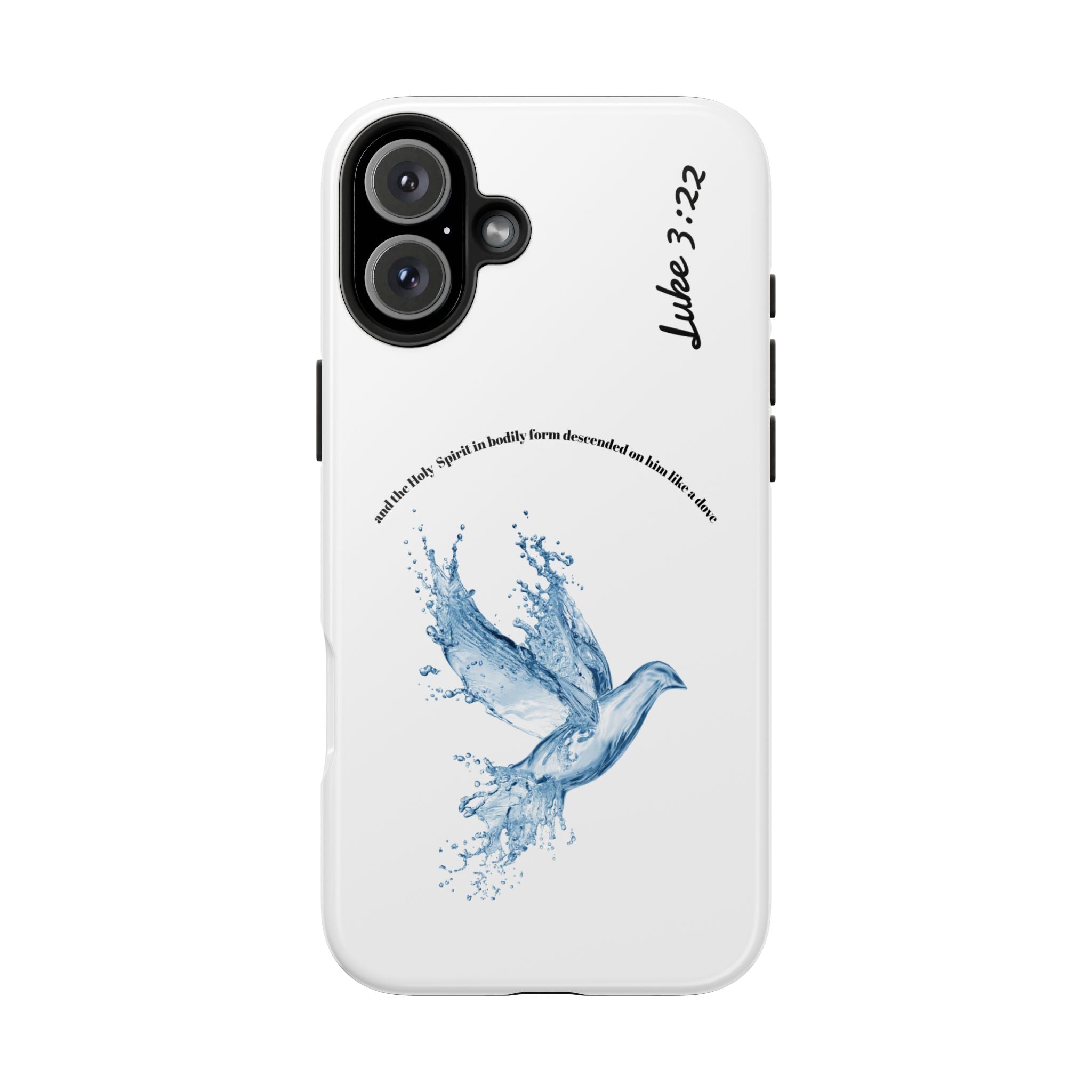 Inspirational Phone Case with Dove Design, Tough Phone Case for Christians, Luke 3:22 Verse Case, Religious Gift, Unique Bible Quote Cover