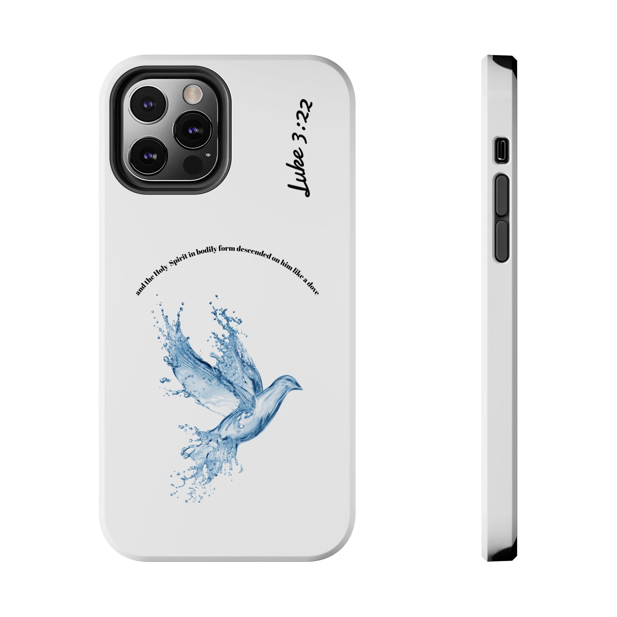 Inspirational Phone Case with Dove Design, Tough Phone Case for Christians, Luke 3:22 Verse Case, Religious Gift, Unique Bible Quote Cover