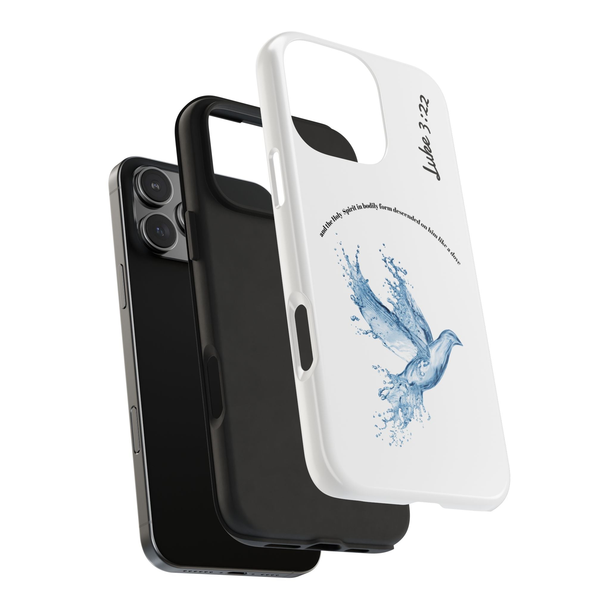 Inspirational Phone Case with Dove Design, Tough Phone Case for Christians, Luke 3:22 Verse Case, Religious Gift, Unique Bible Quote Cover