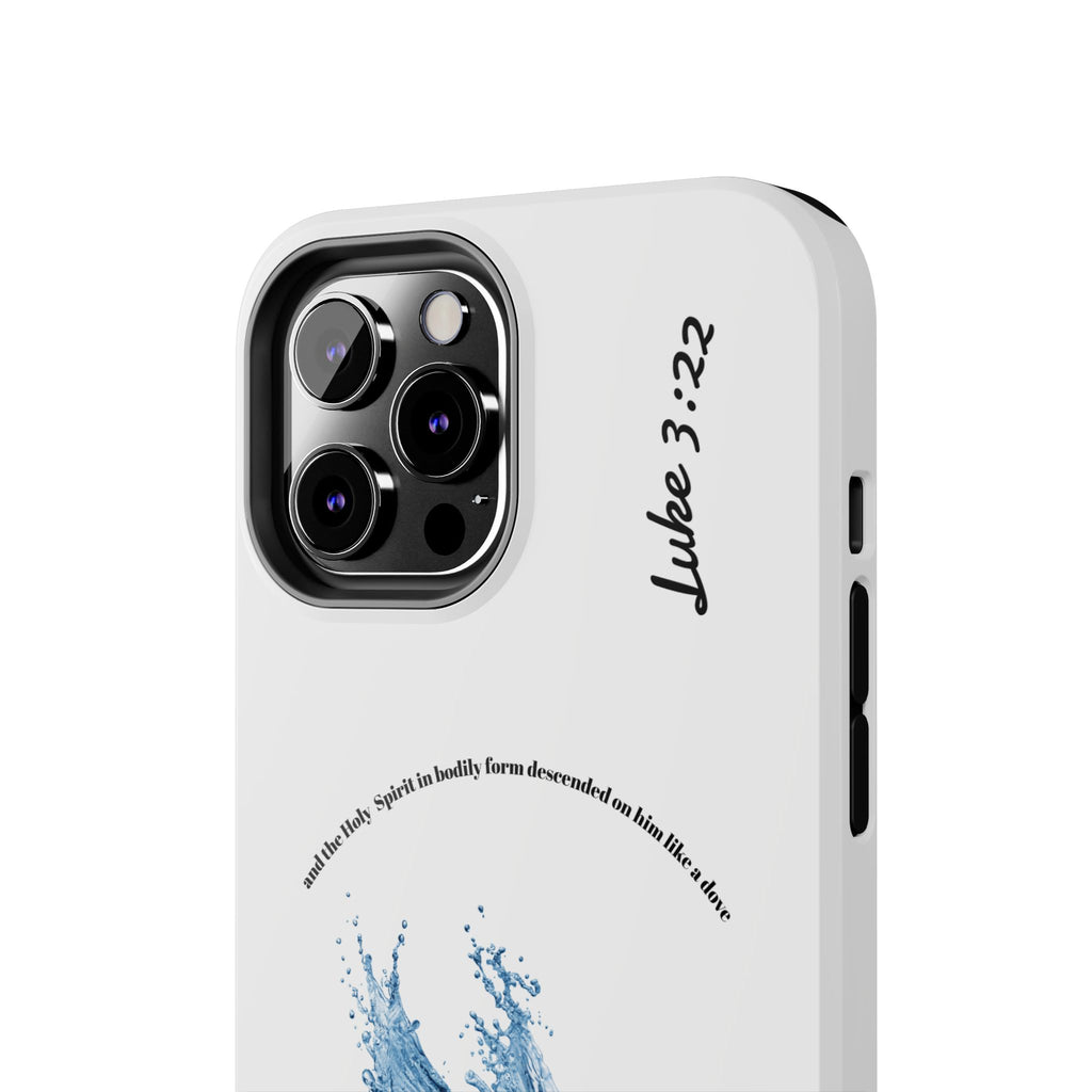 Inspirational Phone Case with Dove Design, Tough Phone Case for Christians, Luke 3:22 Verse Case, Religious Gift, Unique Bible Quote Cover