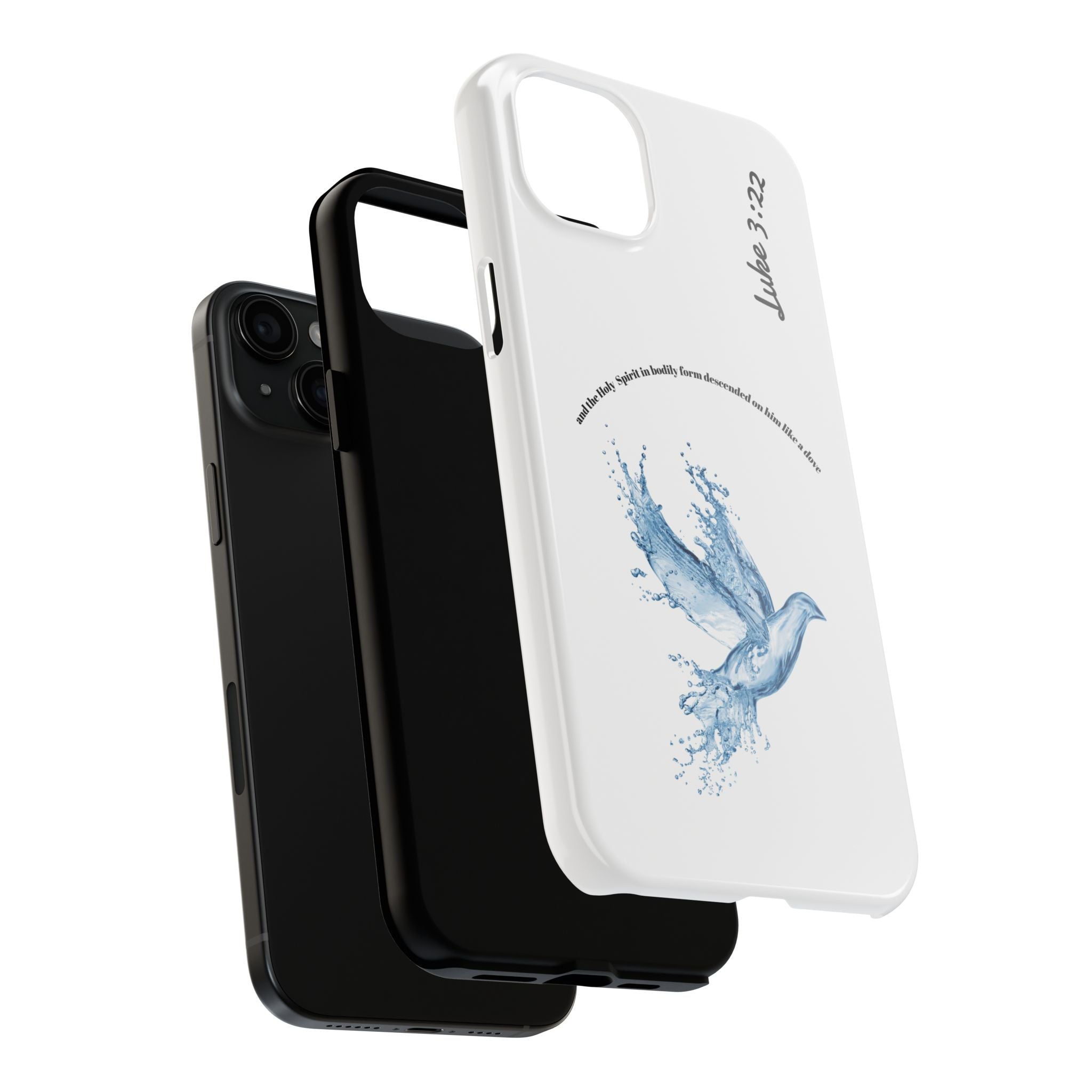 Inspirational Phone Case with Dove Design, Tough Phone Case for Christians, Luke 3:22 Verse Case, Religious Gift, Unique Bible Quote Cover