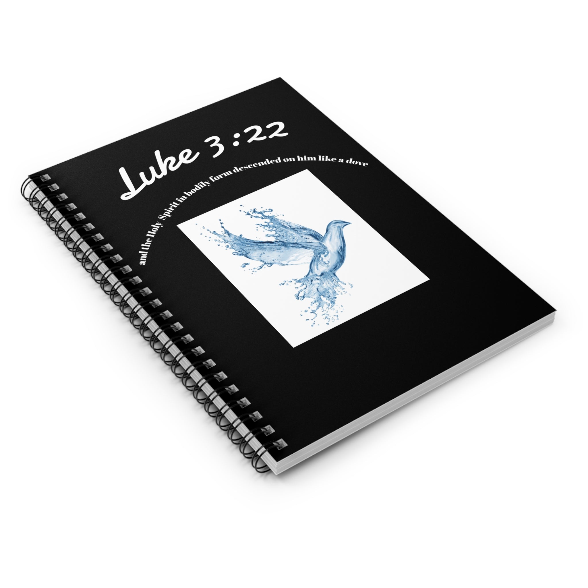Inspirational Spiral Notebook - Luke 3:22 Design, Journal, Notepad, Faith-Based Gift, Christian Devotional, Unique Stationery