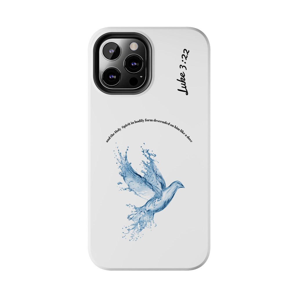 Inspirational Phone Case with Dove Design, Tough Phone Case for Christians, Luke 3:22 Verse Case, Religious Gift, Unique Bible Quote Cover