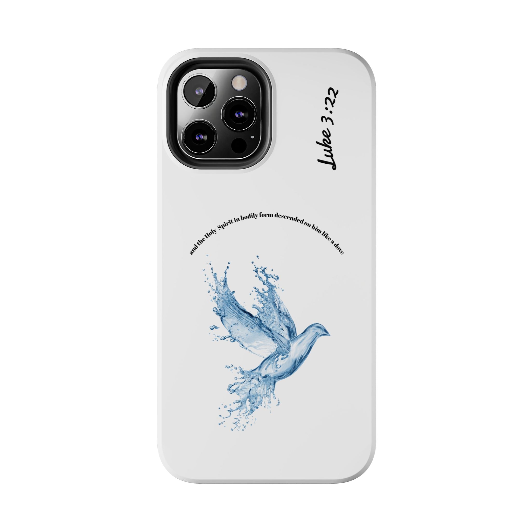 Inspirational Phone Case with Dove Design, Tough Phone Case for Christians, Luke 3:22 Verse Case, Religious Gift, Unique Bible Quote Cover