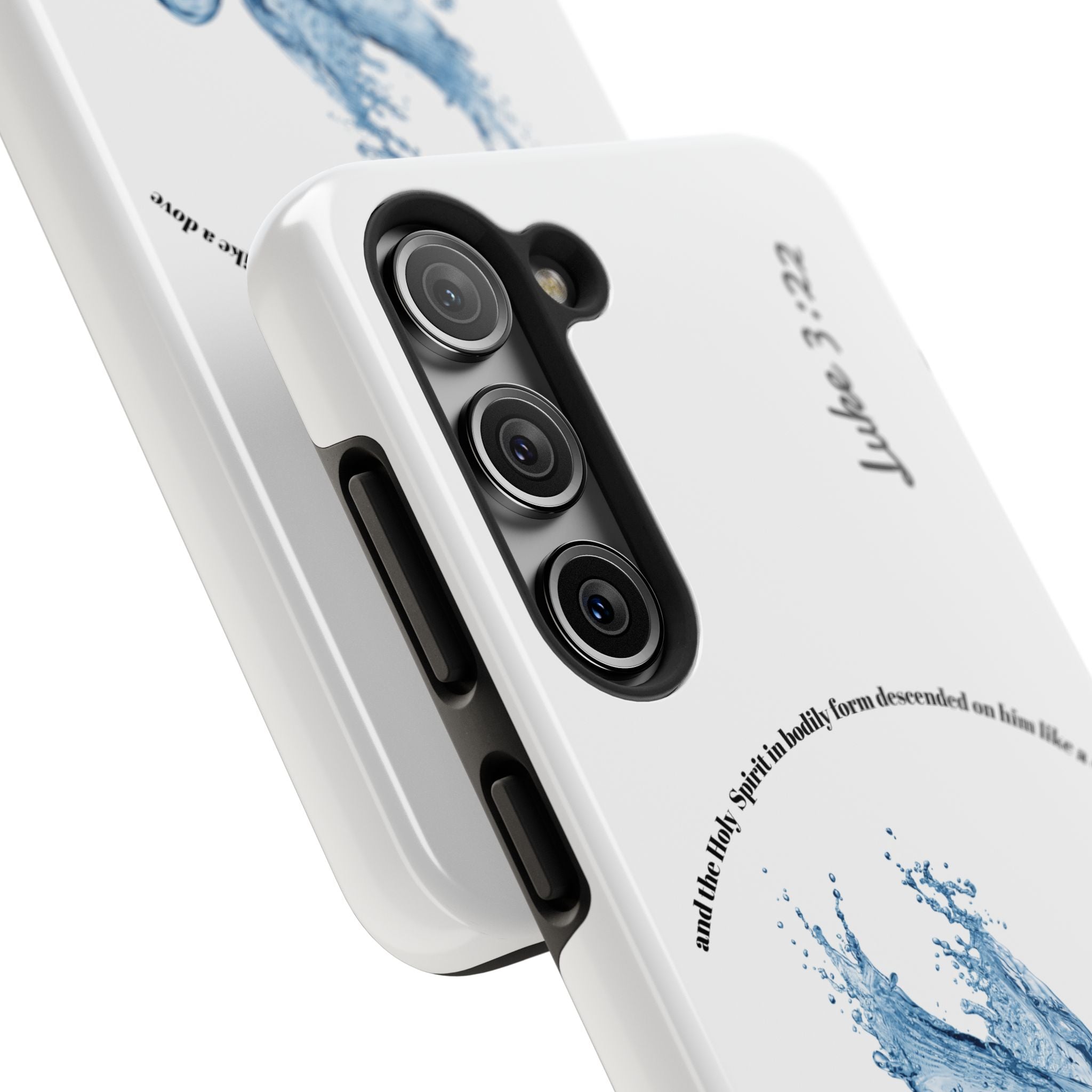 Inspirational Phone Case with Dove Design, Tough Phone Case for Christians, Luke 3:22 Verse Case, Religious Gift, Unique Bible Quote Cover