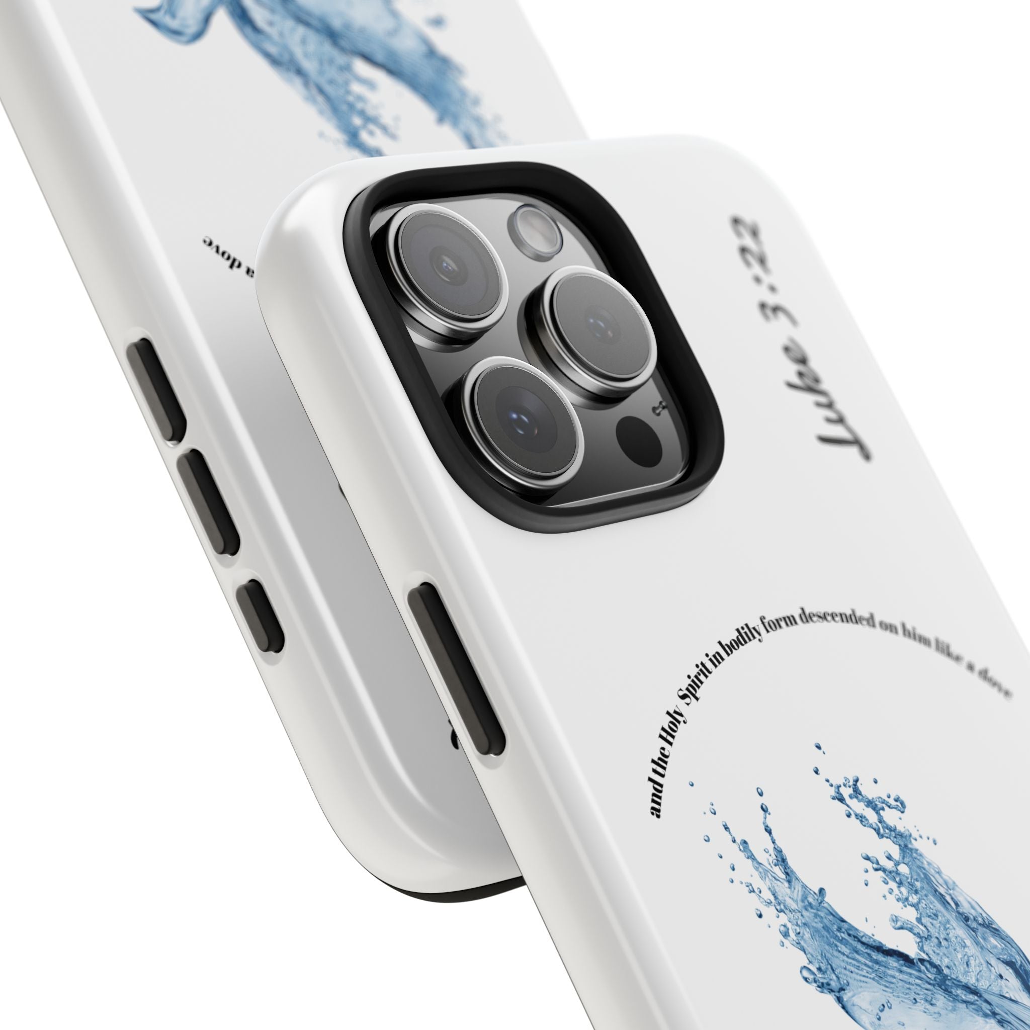 Inspirational Phone Case with Dove Design, Tough Phone Case for Christians, Luke 3:22 Verse Case, Religious Gift, Unique Bible Quote Cover