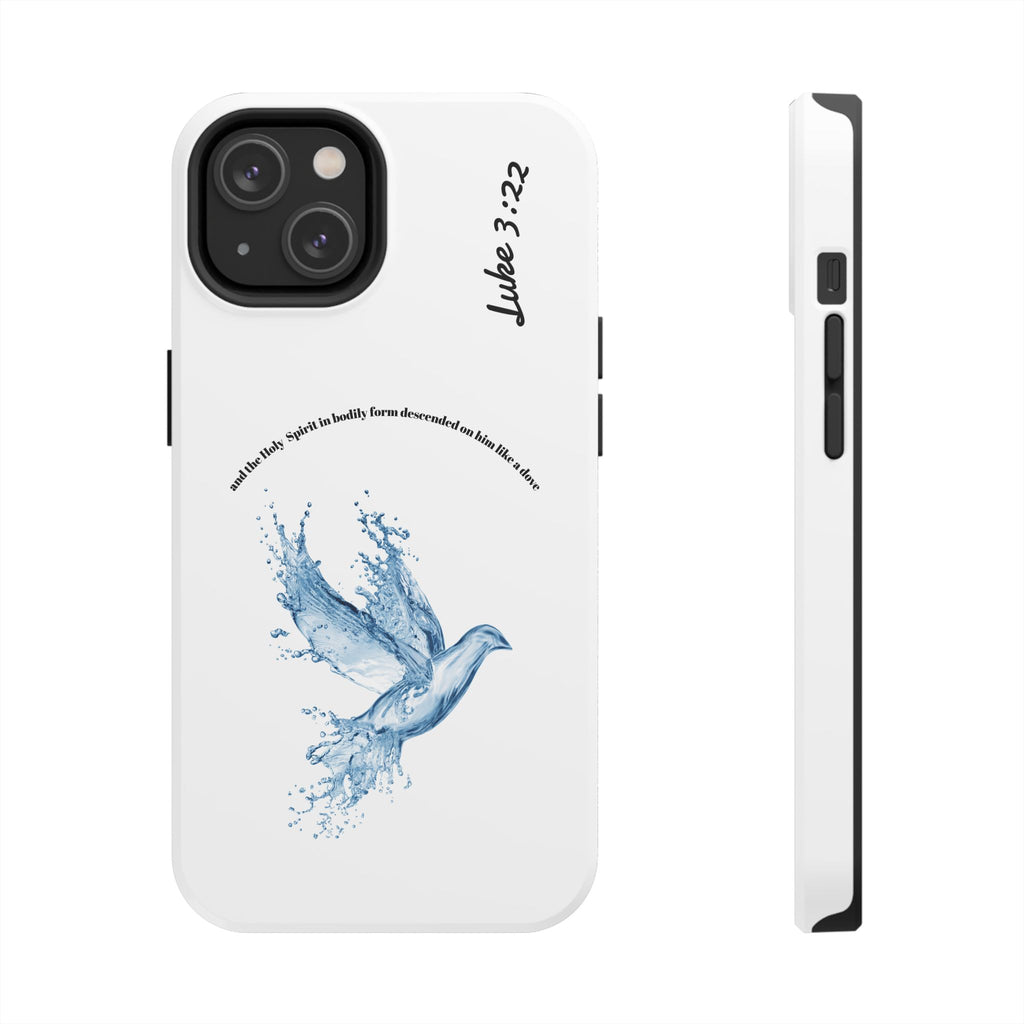Inspirational Phone Case with Dove Design, Tough Phone Case for Christians, Luke 3:22 Verse Case, Religious Gift, Unique Bible Quote Cover