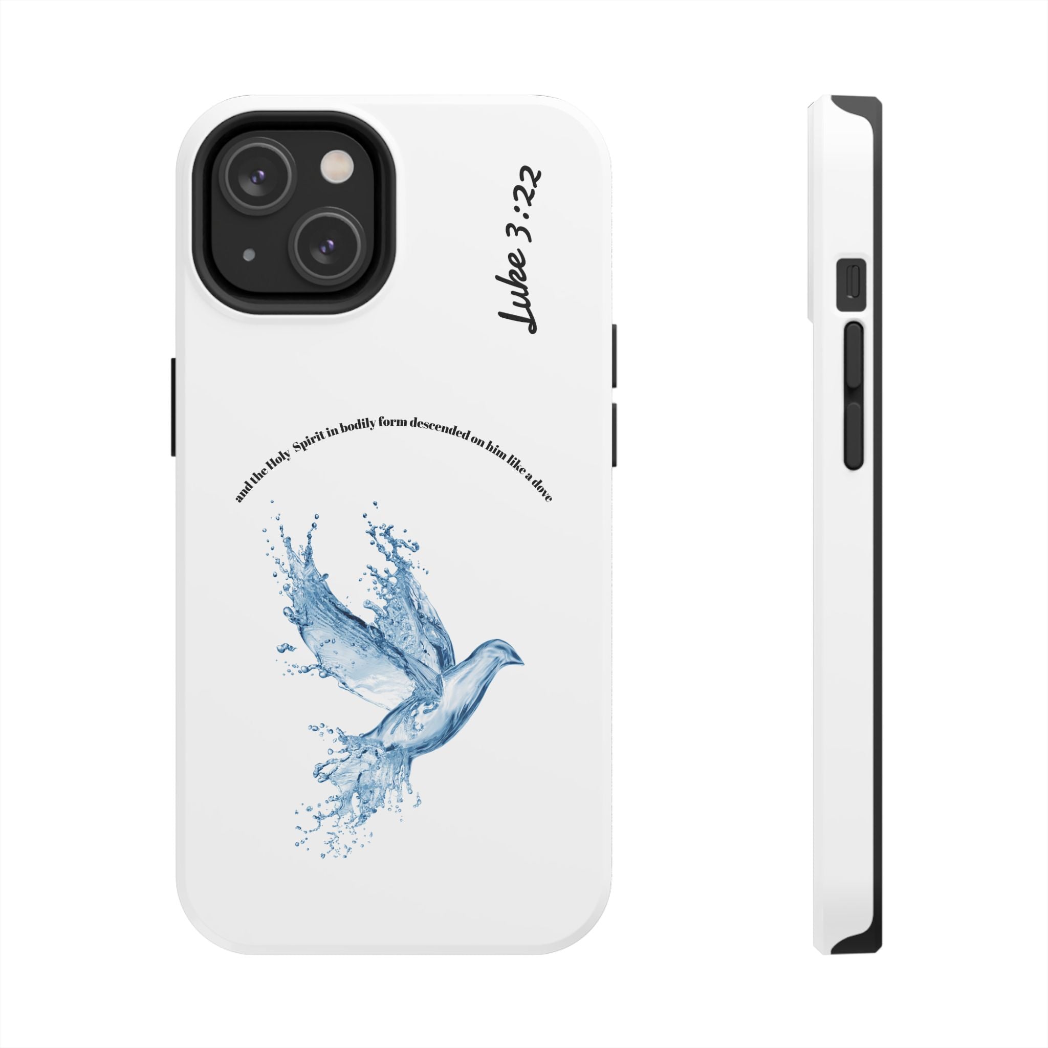 Inspirational Phone Case with Dove Design, Tough Phone Case for Christians, Luke 3:22 Verse Case, Religious Gift, Unique Bible Quote Cover