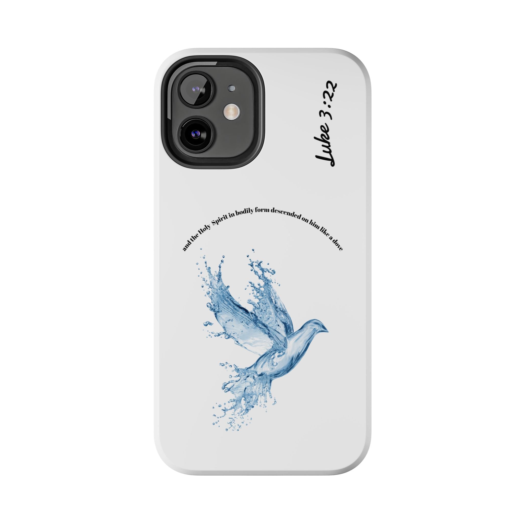 Inspirational Phone Case with Dove Design, Tough Phone Case for Christians, Luke 3:22 Verse Case, Religious Gift, Unique Bible Quote Cover