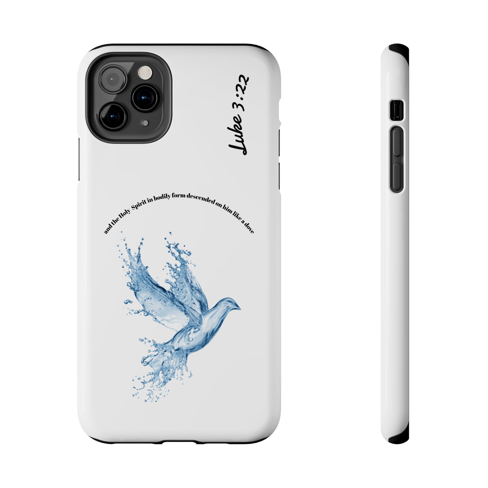 Inspirational Phone Case with Dove Design, Tough Phone Case for Christians, Luke 3:22 Verse Case, Religious Gift, Unique Bible Quote Cover