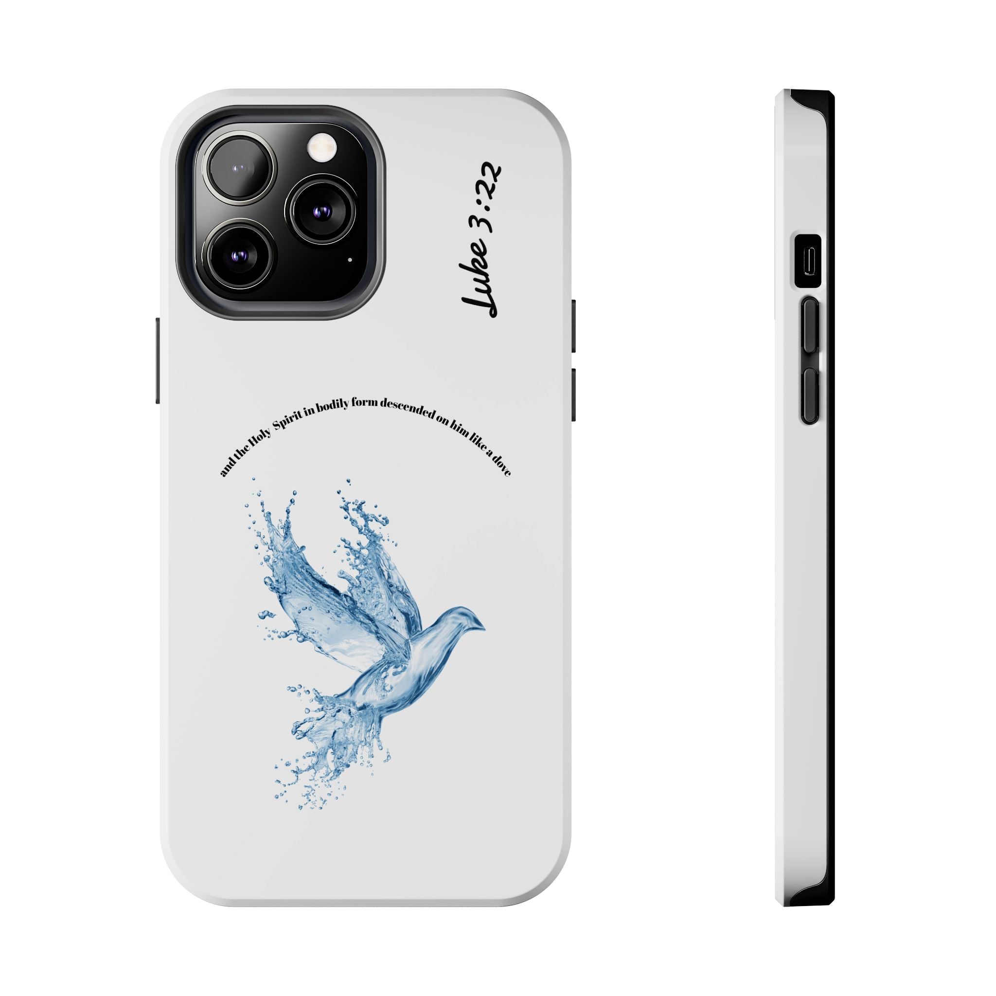 Inspirational Phone Case with Dove Design, Tough Phone Case for Christians, Luke 3:22 Verse Case, Religious Gift, Unique Bible Quote Cover