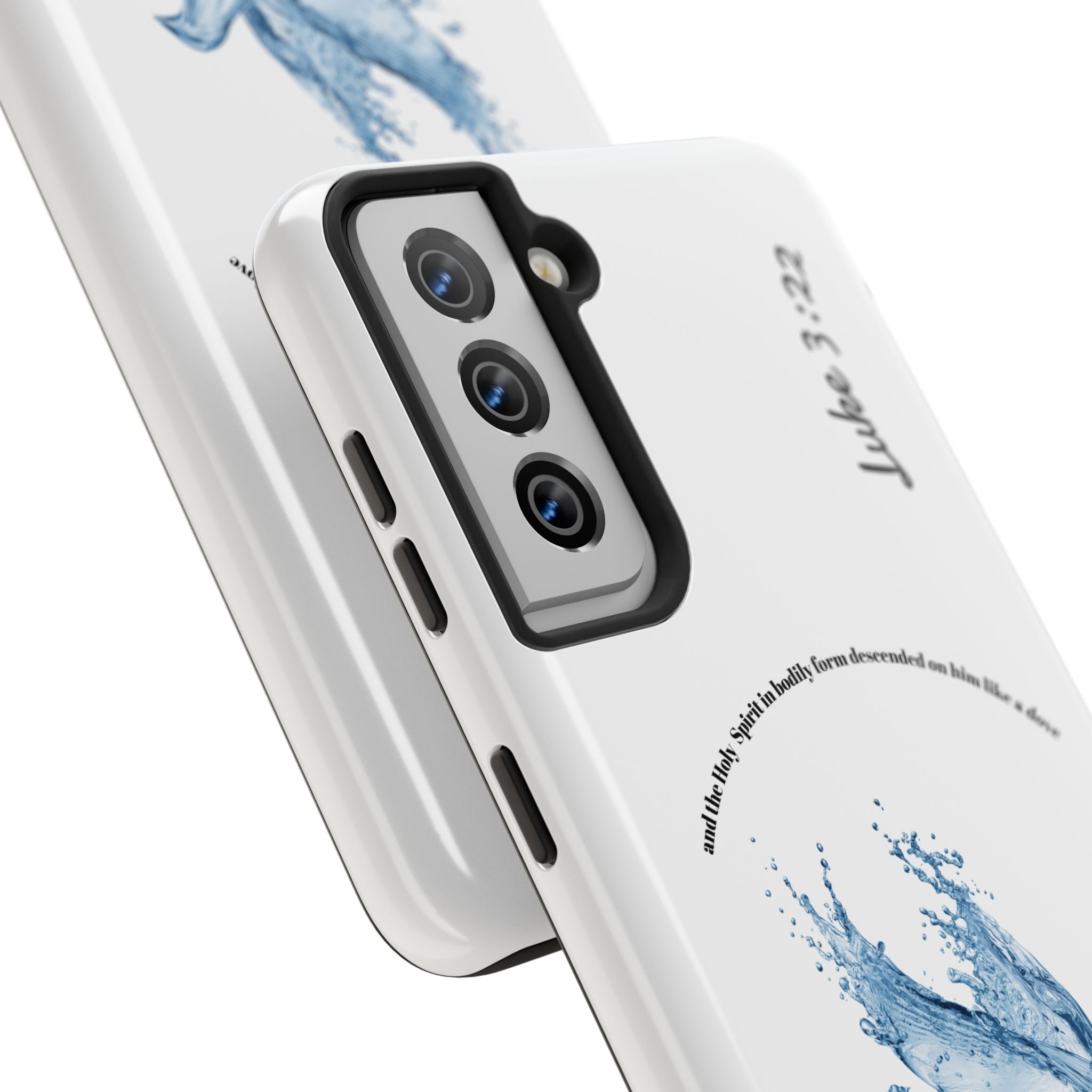 Inspirational Phone Case with Dove Design, Tough Phone Case for Christians, Luke 3:22 Verse Case, Religious Gift, Unique Bible Quote Cover