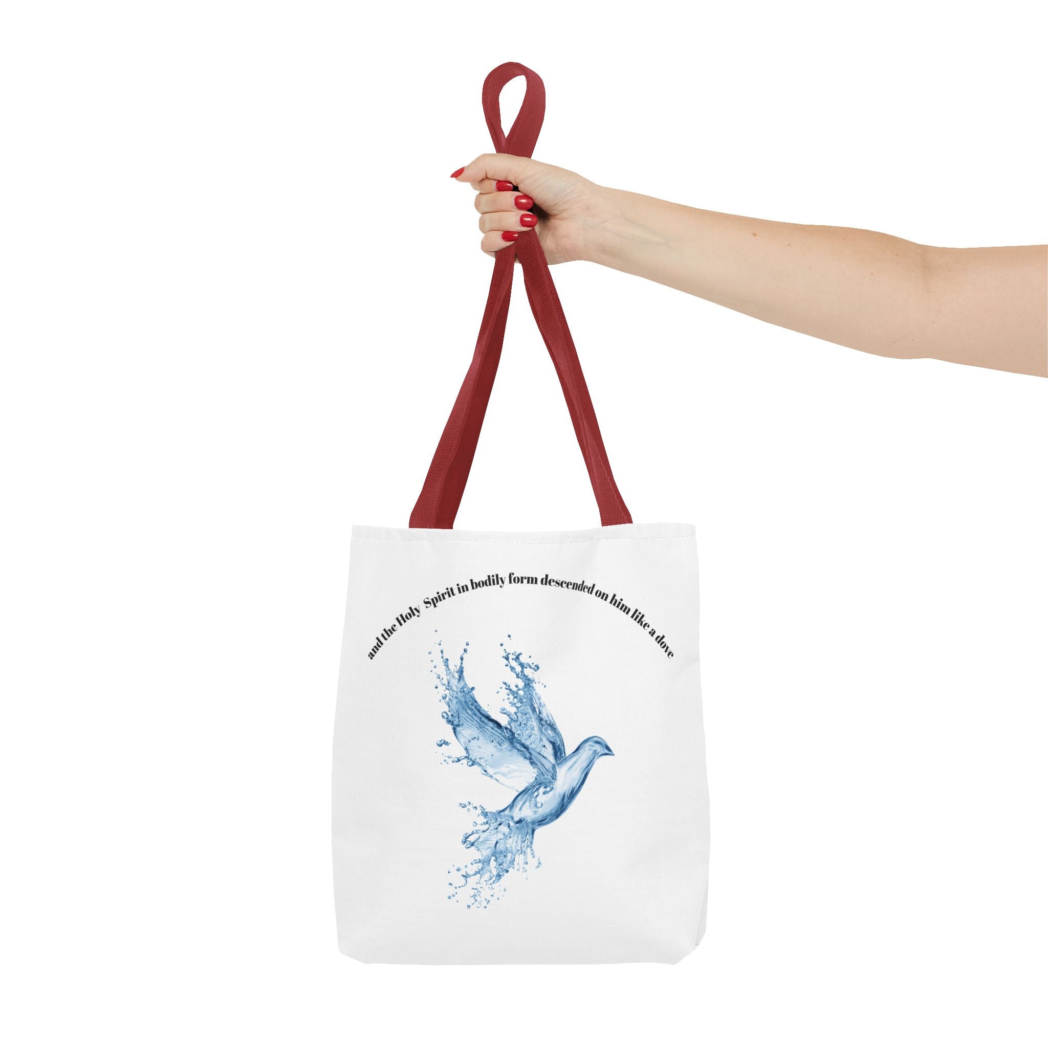 Spiritual Tote Bag with Water Splash Design, Eco-Friendly Beach Bag, Inspirational Gift, Unique Shopping Tote, Christian Art