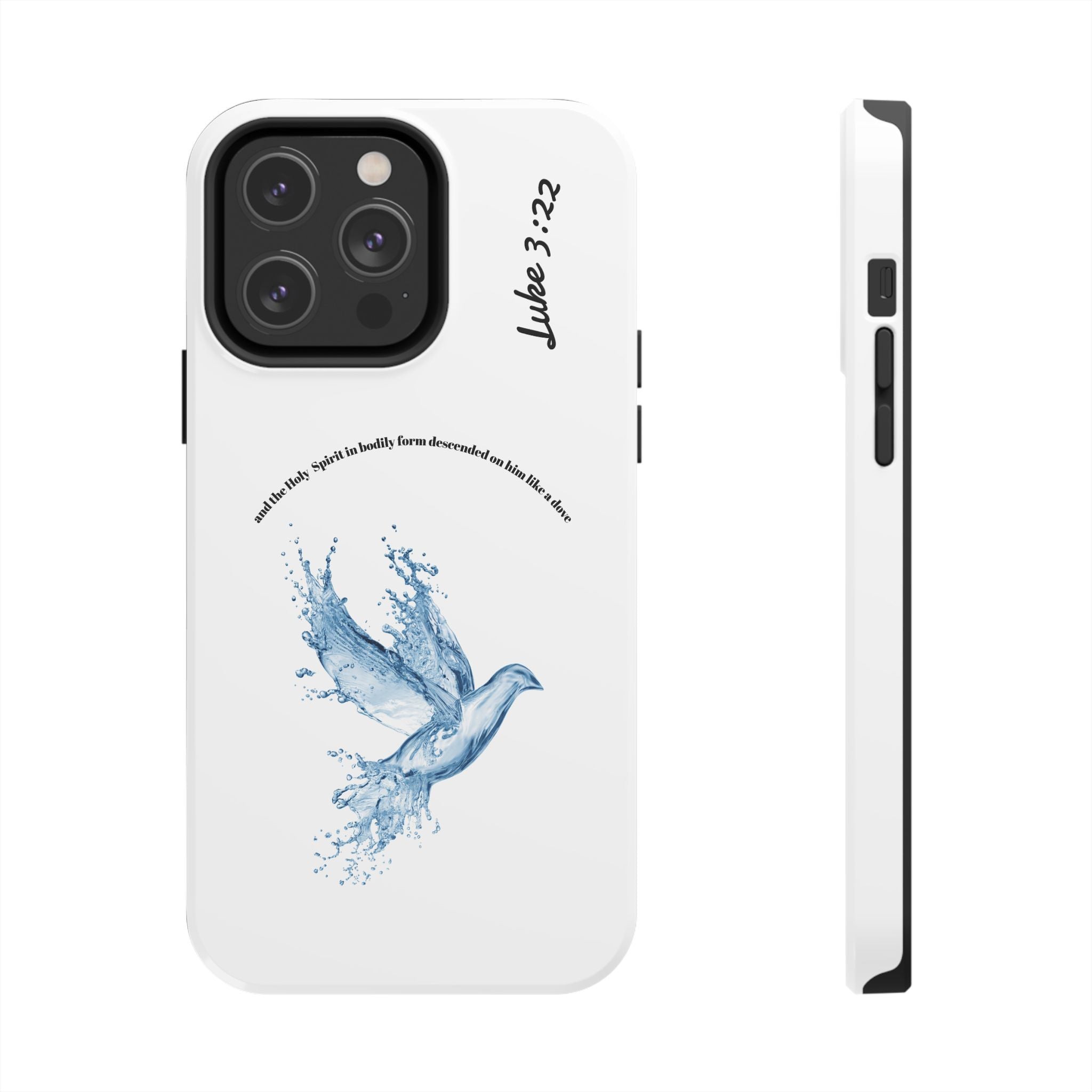 Inspirational Phone Case with Dove Design, Tough Phone Case for Christians, Luke 3:22 Verse Case, Religious Gift, Unique Bible Quote Cover