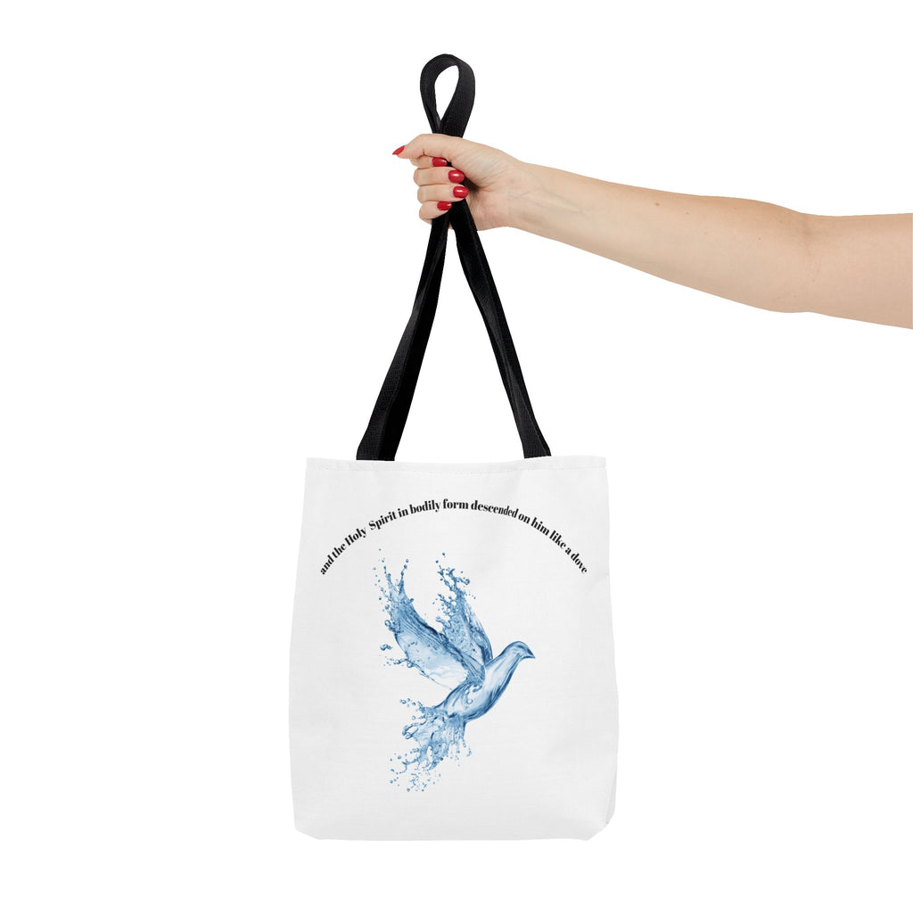 Spiritual Tote Bag with Water Splash Design, Eco-Friendly Beach Bag, Inspirational Gift, Unique Shopping Tote, Christian Art