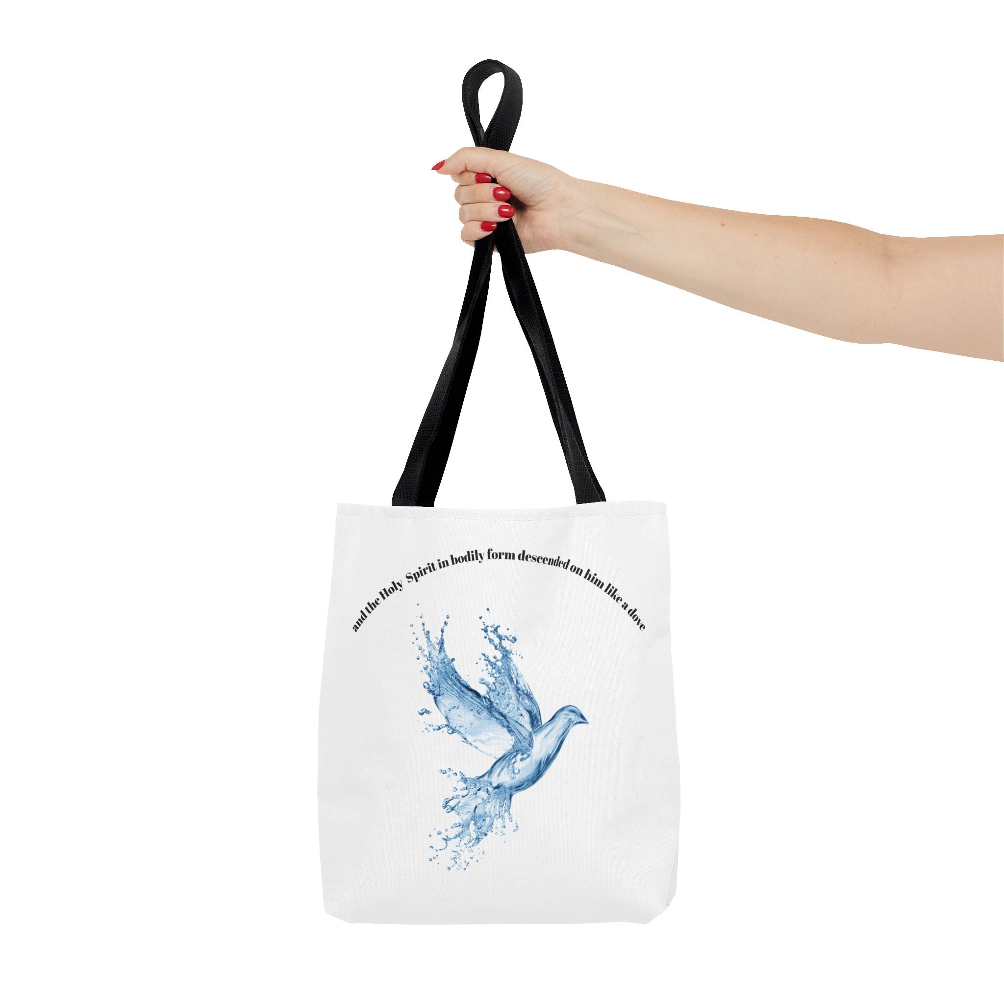 Spiritual Tote Bag with Water Splash Design, Eco-Friendly Beach Bag, Inspirational Gift, Unique Shopping Tote, Christian Art