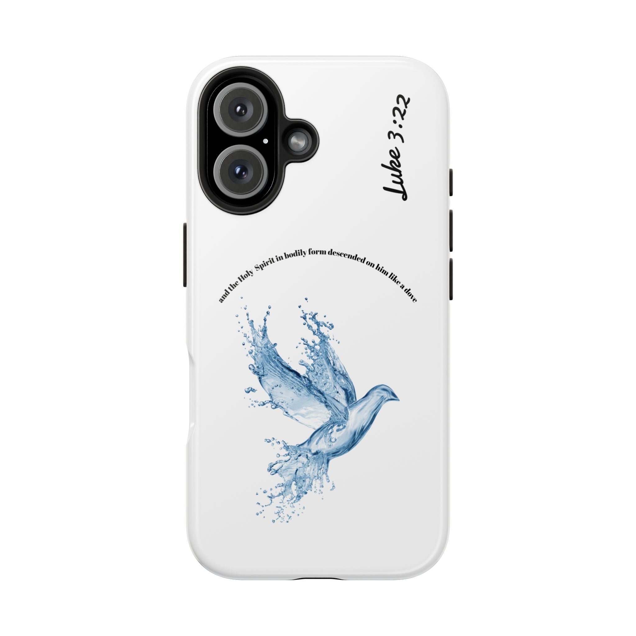 Inspirational Phone Case with Dove Design, Tough Phone Case for Christians, Luke 3:22 Verse Case, Religious Gift, Unique Bible Quote Cover