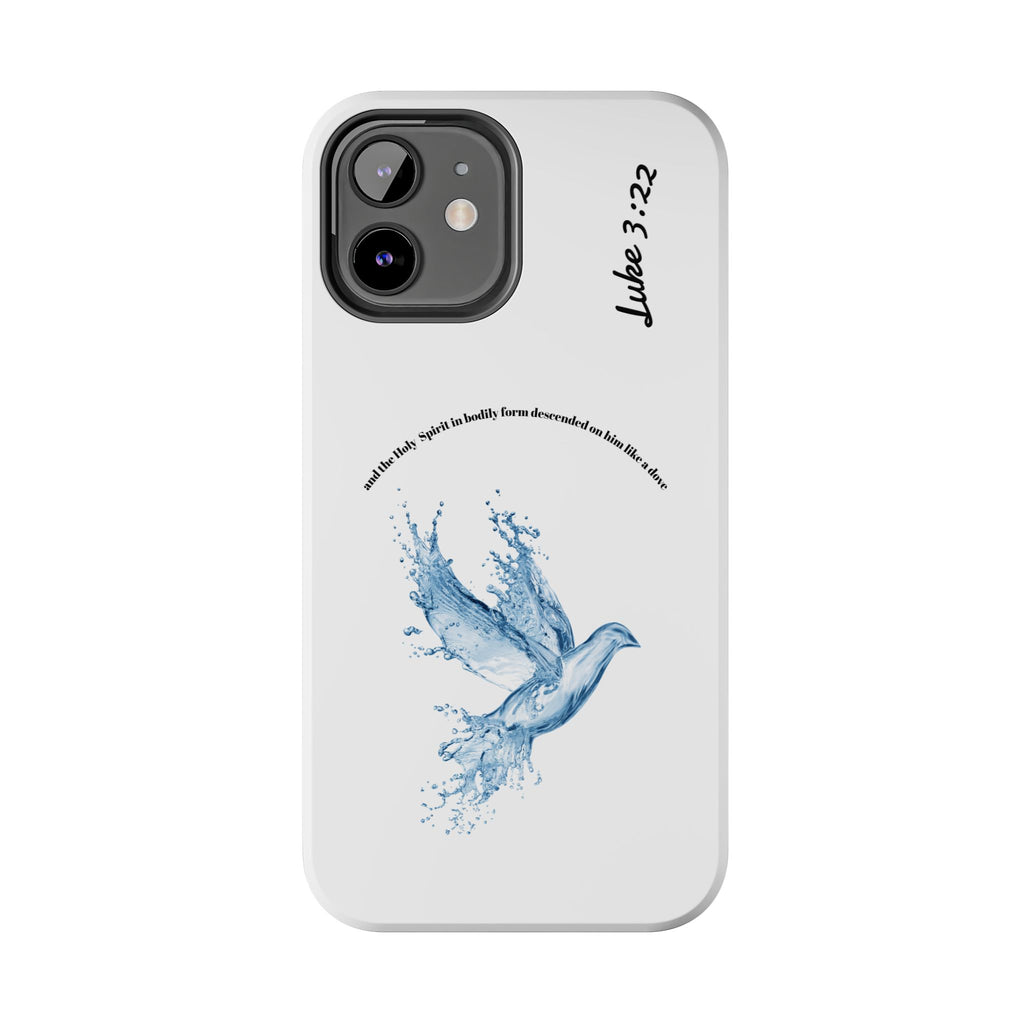Inspirational Phone Case with Dove Design, Tough Phone Case for Christians, Luke 3:22 Verse Case, Religious Gift, Unique Bible Quote Cover