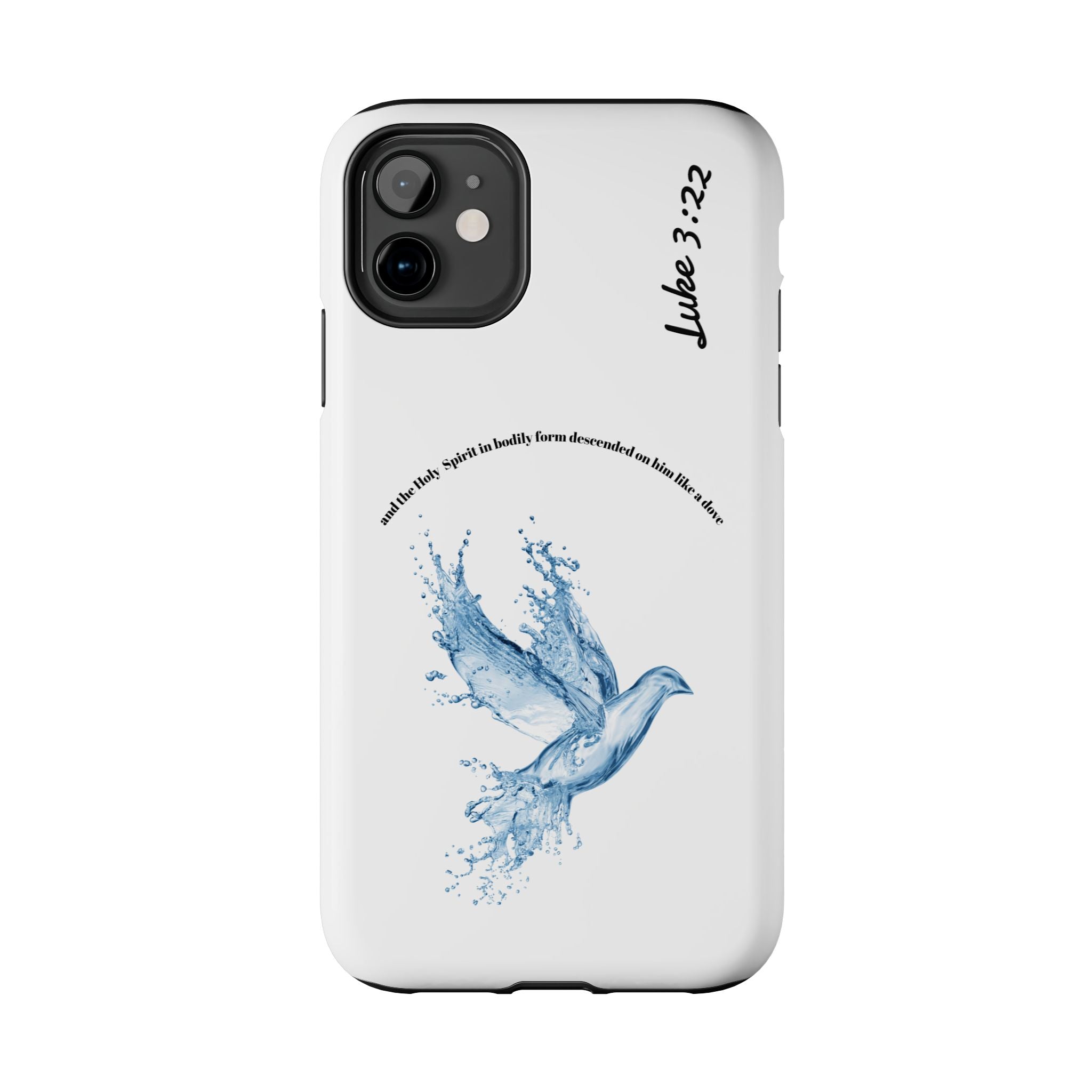 Inspirational Phone Case with Dove Design, Tough Phone Case for Christians, Luke 3:22 Verse Case, Religious Gift, Unique Bible Quote Cover