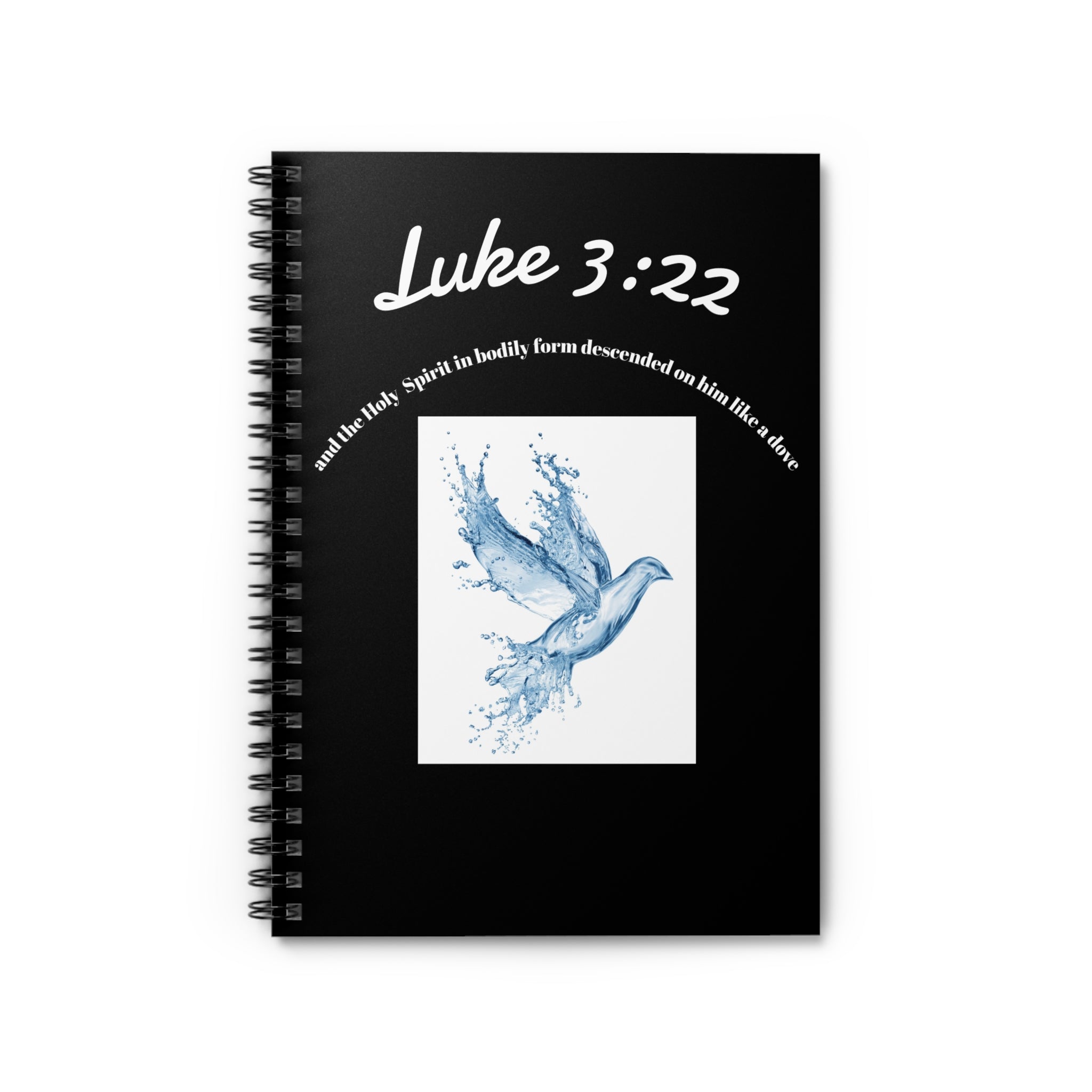 Inspirational Spiral Notebook - Luke 3:22 Design, Journal, Notepad, Faith-Based Gift, Christian Devotional, Unique Stationery