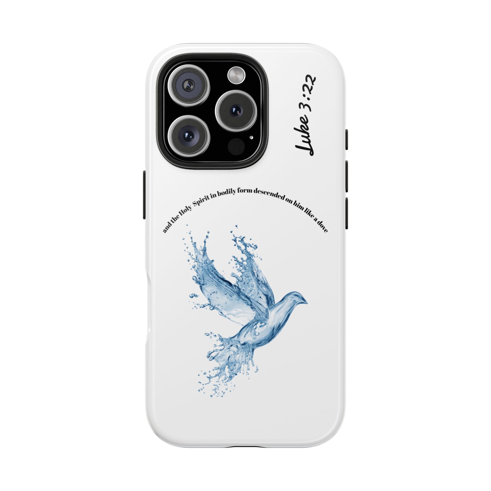 Inspirational Phone Case with Dove Design, Tough Phone Case for Christians, Luke 3:22 Verse Case, Religious Gift, Unique Bible Quote Cover