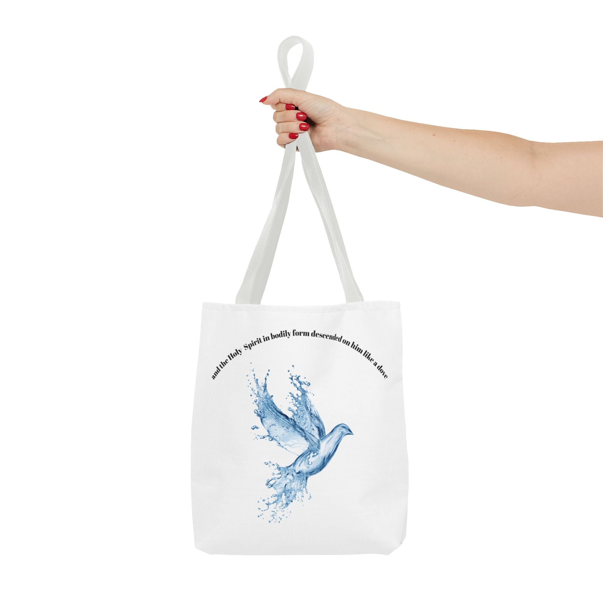 Spiritual Tote Bag with Water Splash Design, Eco-Friendly Beach Bag, Inspirational Gift, Unique Shopping Tote, Christian Art