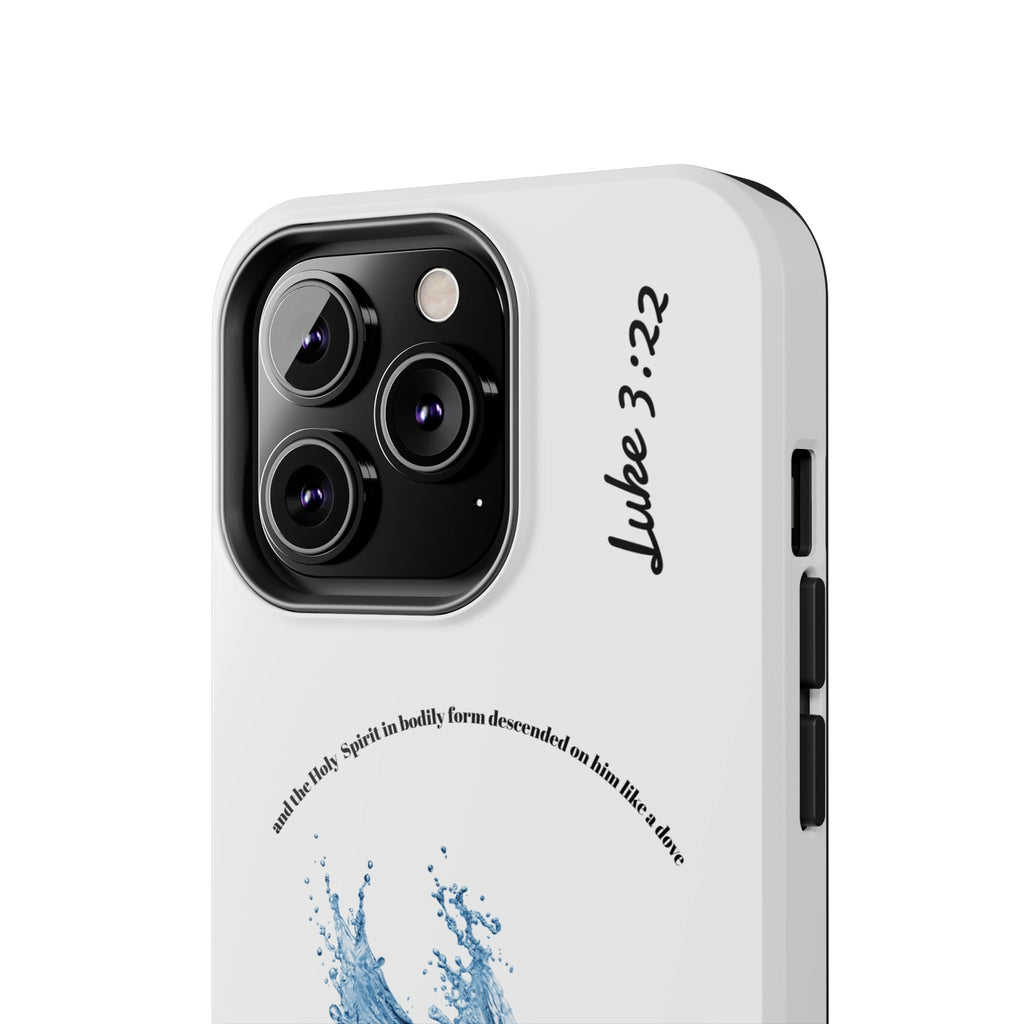 Inspirational Phone Case with Dove Design, Tough Phone Case for Christians, Luke 3:22 Verse Case, Religious Gift, Unique Bible Quote Cover