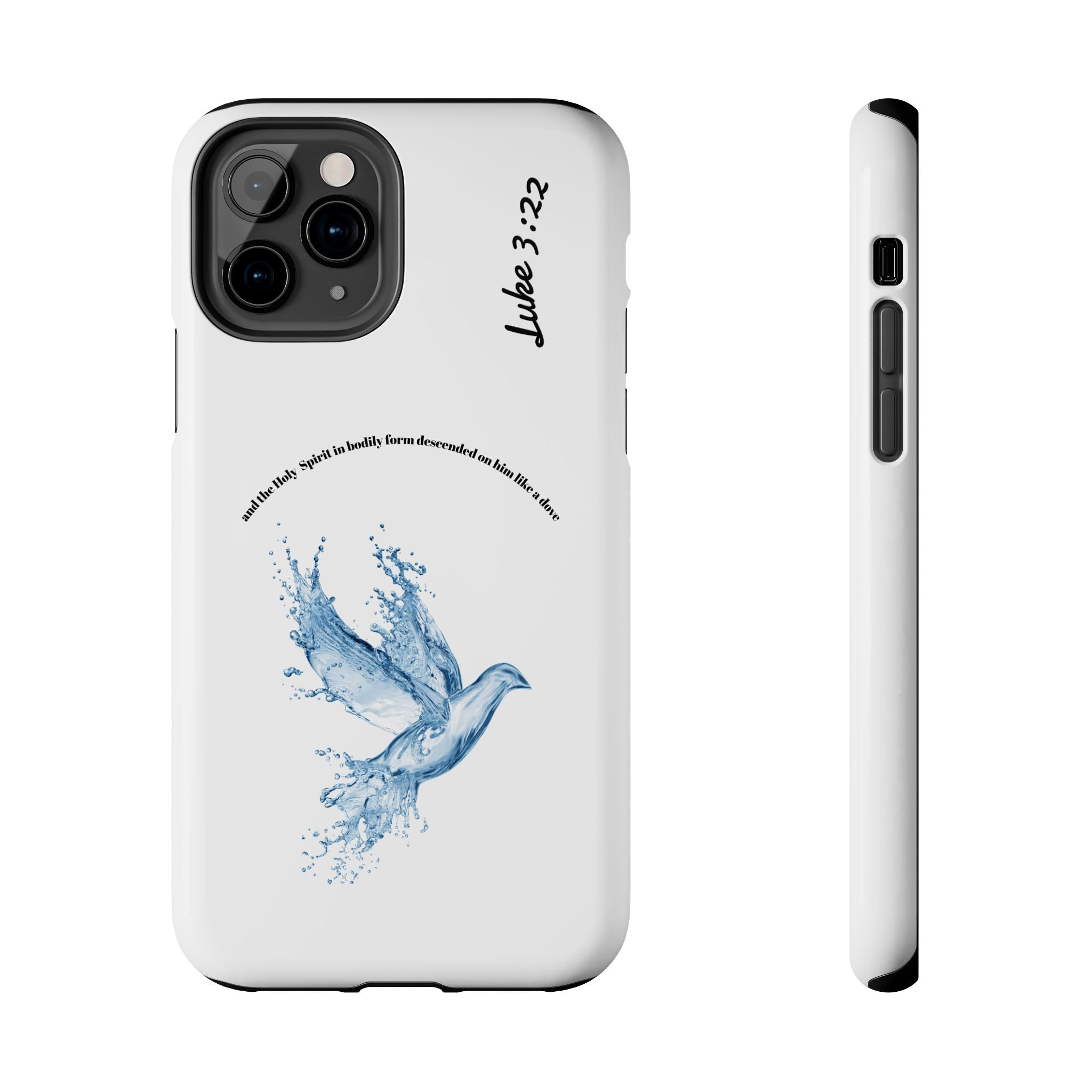 Inspirational Phone Case with Dove Design, Tough Phone Case for Christians, Luke 3:22 Verse Case, Religious Gift, Unique Bible Quote Cover