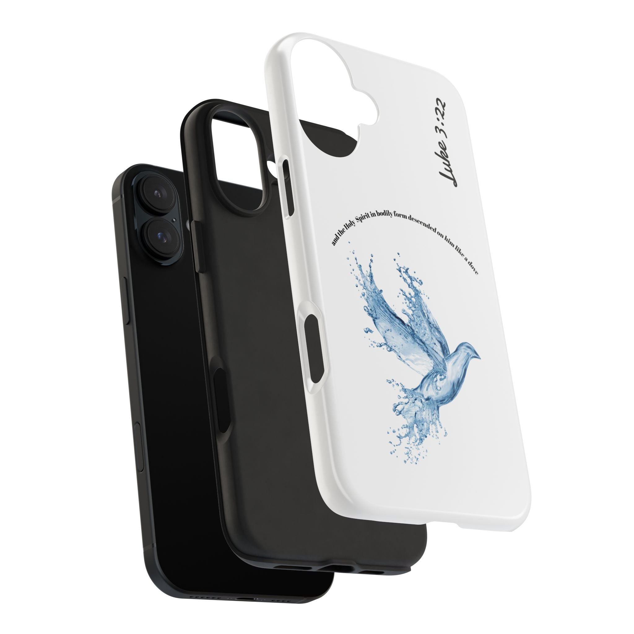 Inspirational Phone Case with Dove Design, Tough Phone Case for Christians, Luke 3:22 Verse Case, Religious Gift, Unique Bible Quote Cover