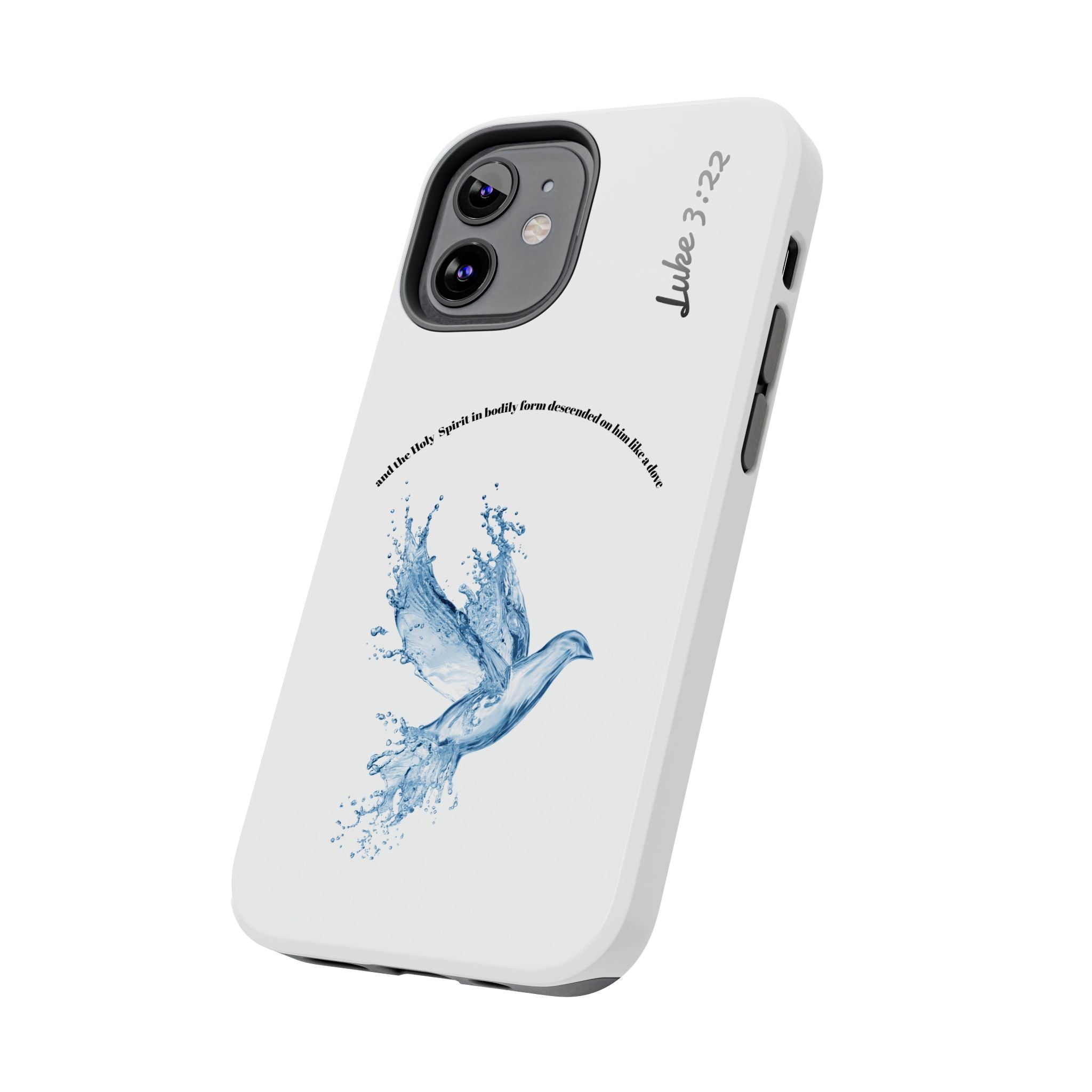 Inspirational Phone Case with Dove Design, Tough Phone Case for Christians, Luke 3:22 Verse Case, Religious Gift, Unique Bible Quote Cover